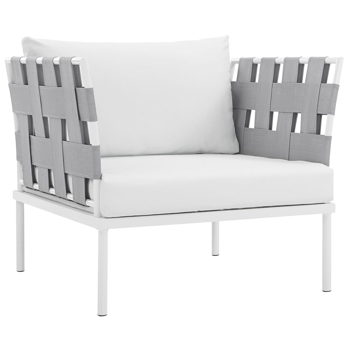 Harmony Outdoor Patio Aluminum Armchair - White White