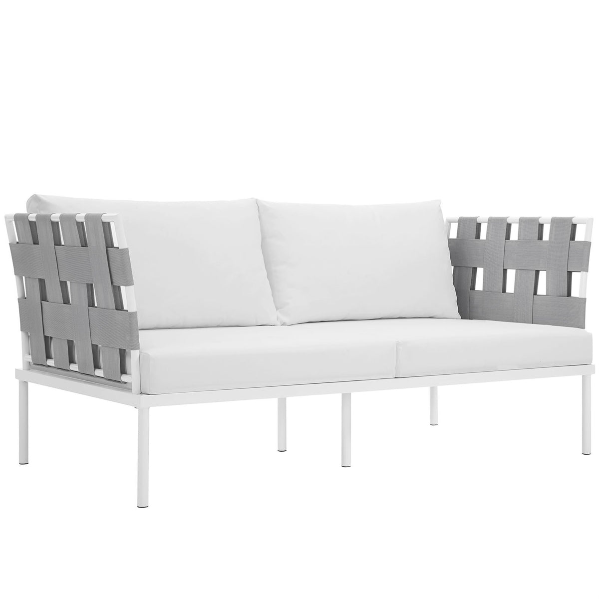 Casafoyer Harmony Outdoor Patio Aluminum, Loveseat, White Beige