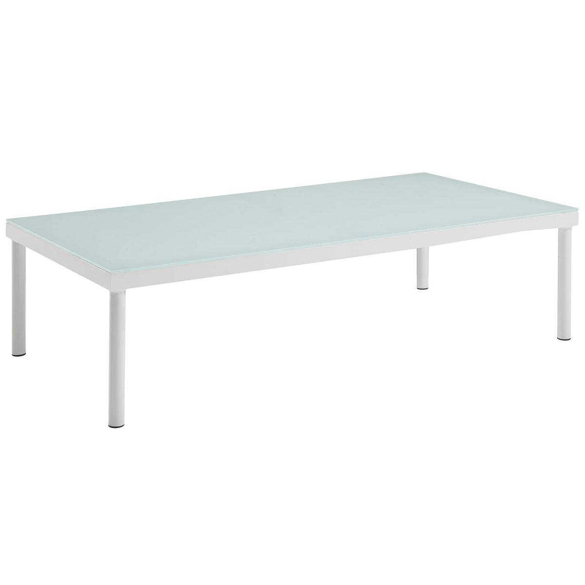 Harmony Outdoor Patio Aluminum Coffee Table - White
