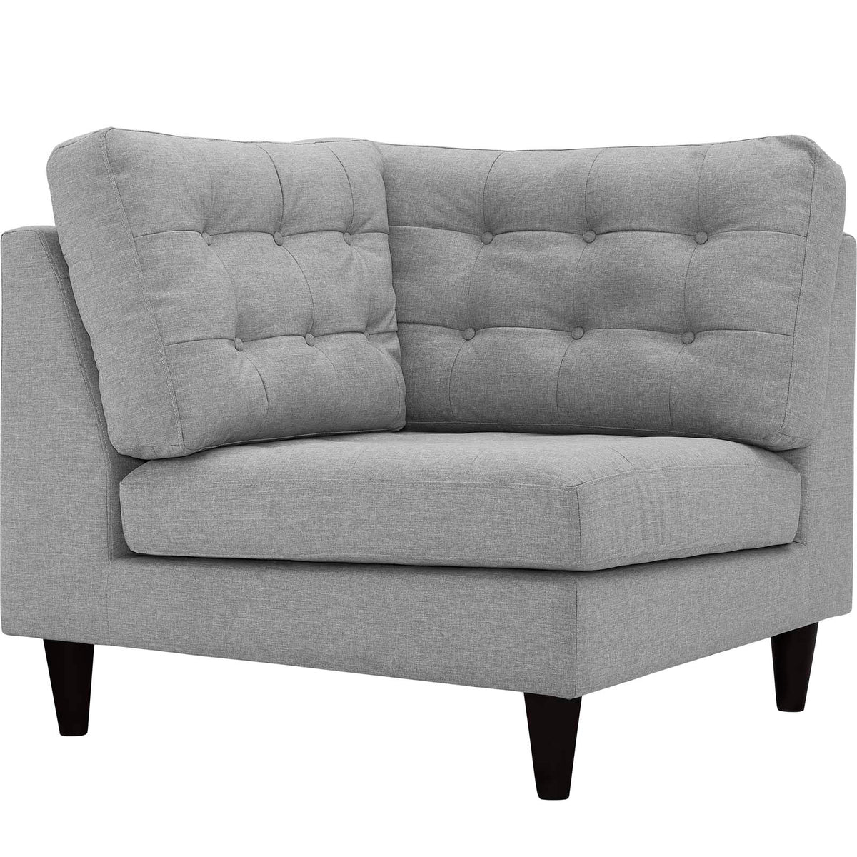 Empress Upholstered Fabric Corner Sofa - Light Gray