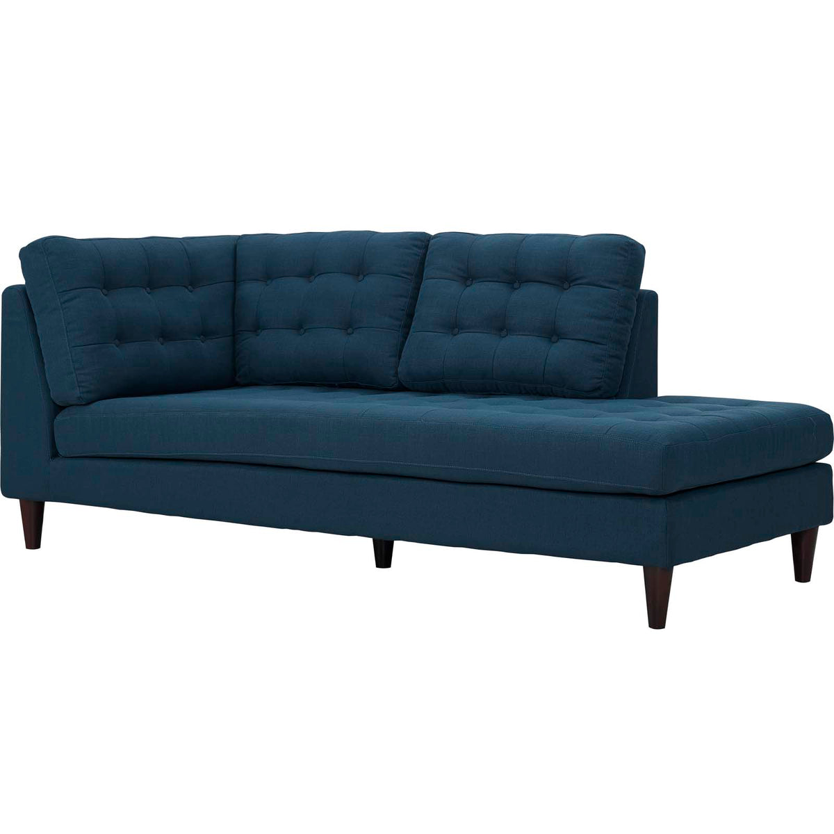 Empress Upholstered Fabric Right Facing Bumper - Azure