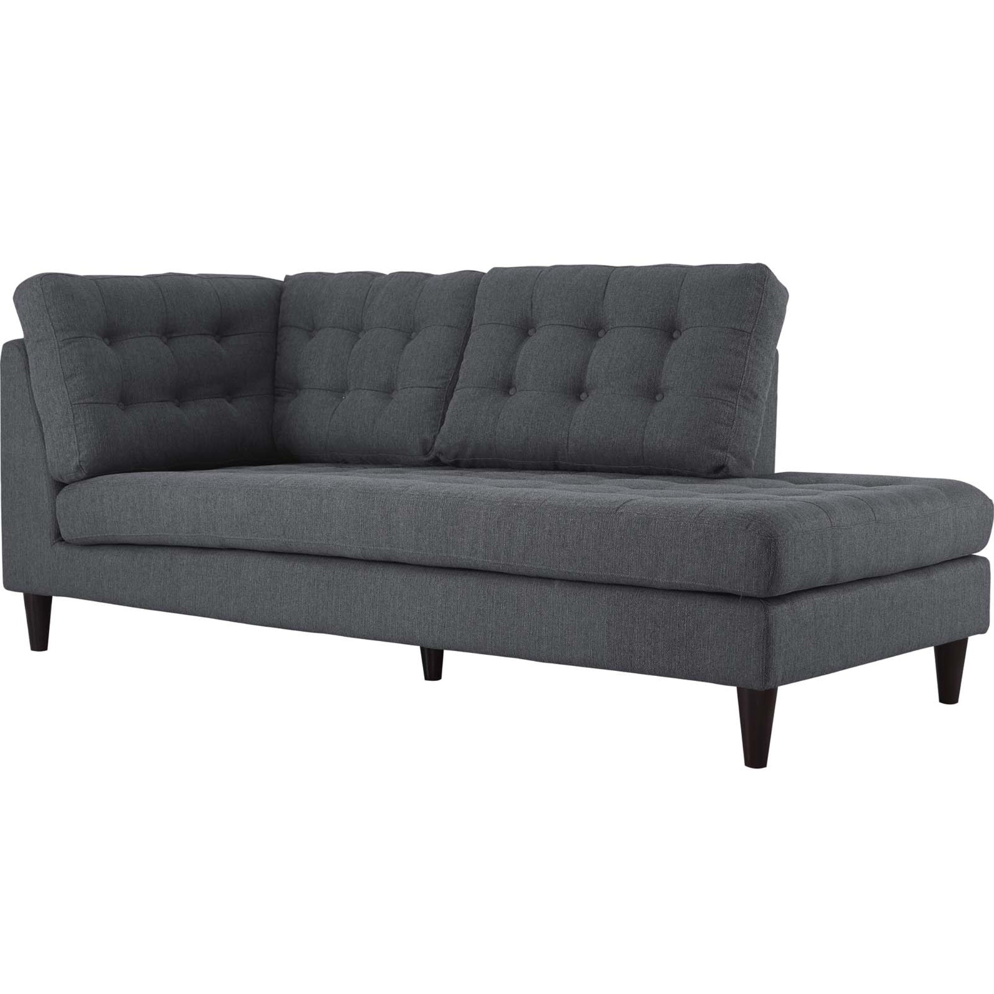 Empress Tufted Chaise Lounge - Exquisite Design, Luxurious Cushions, Elegant Armrests - Gray