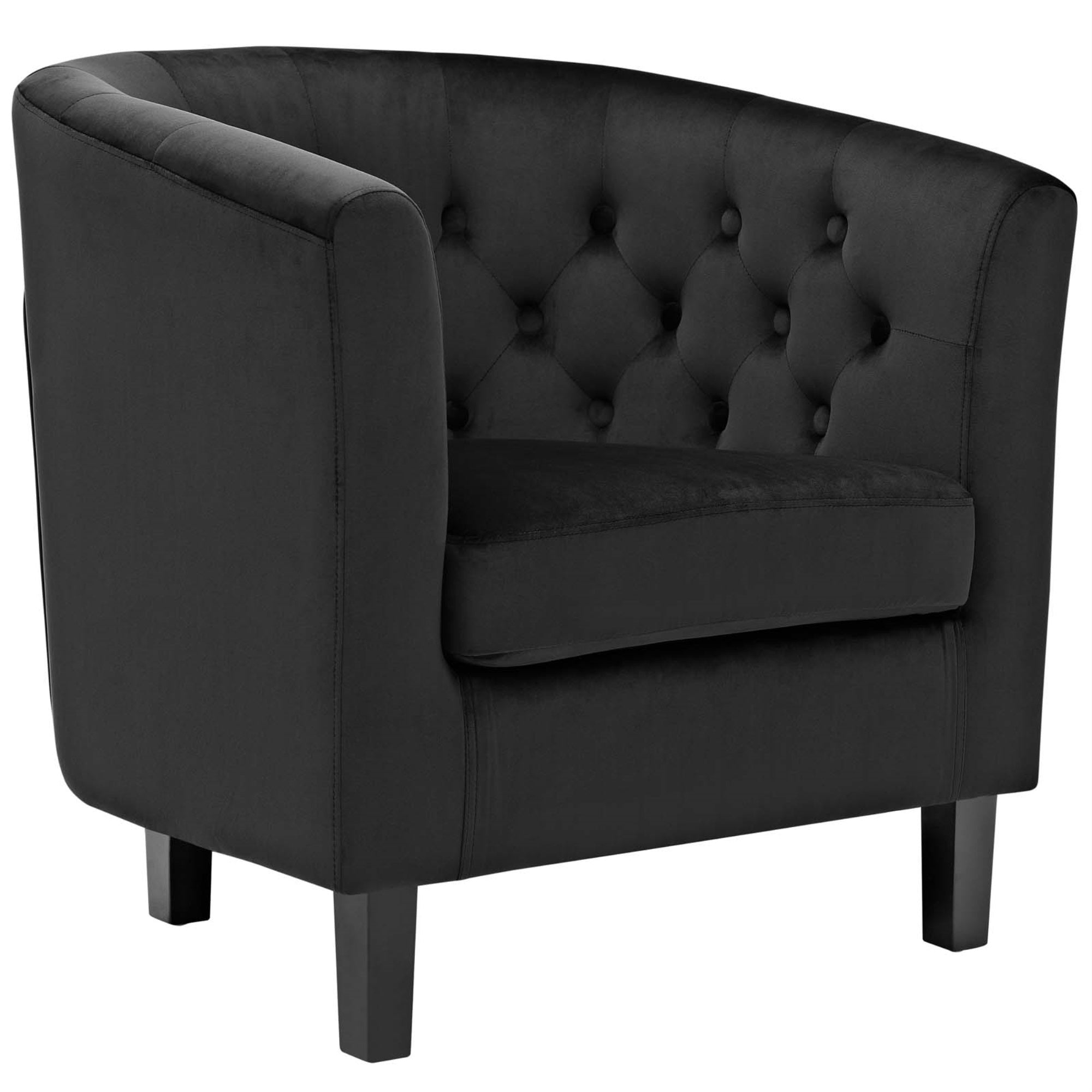 Prospect Chesterfield Armchair - Luxurious, Elegant, And Comfortable Lounge Chair With Button Tufting And Espresso Stained Wood Legs. Stain-Resistant Velvet Upholstery. Perfect Addition To Stylish Living Spaces.