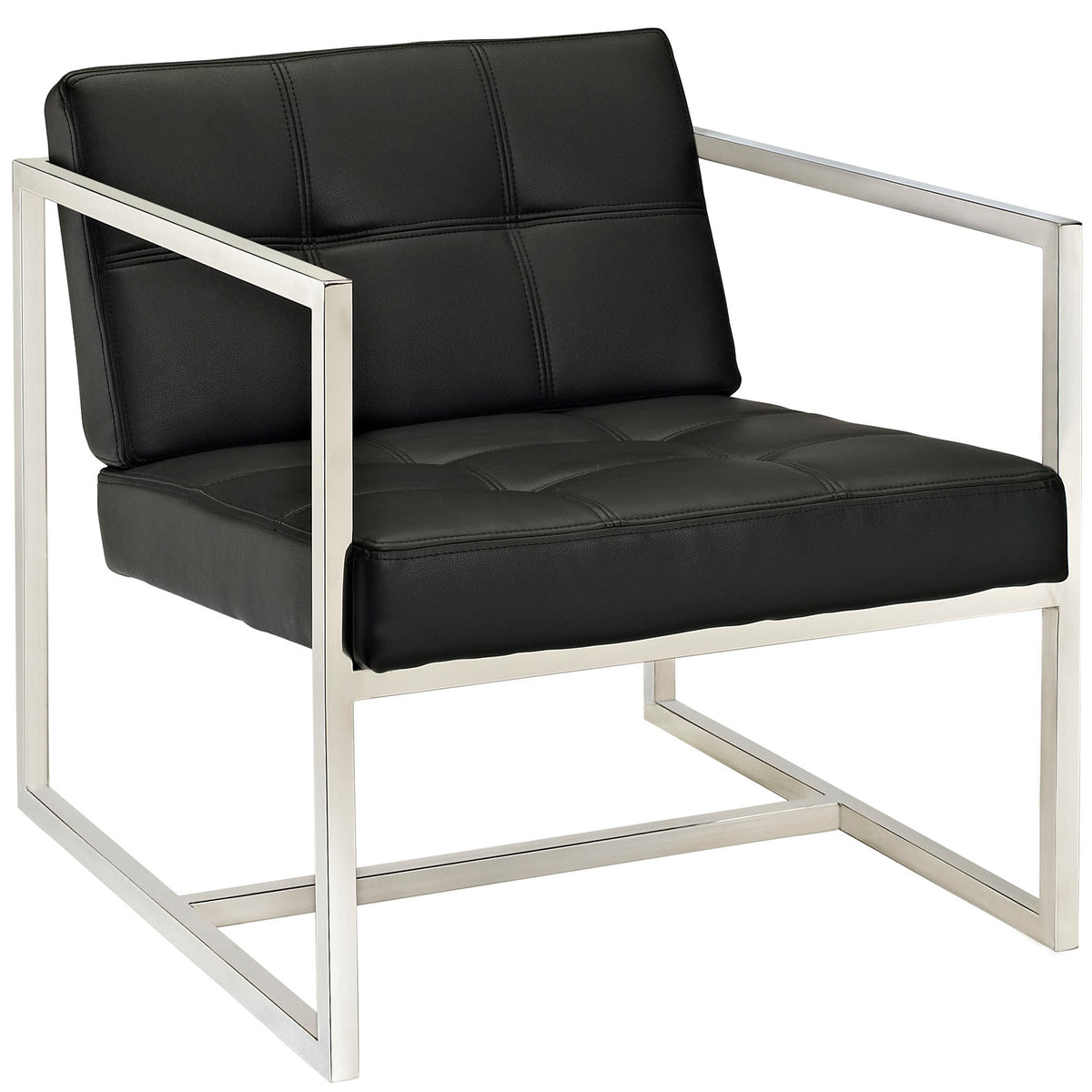 Hover Upholstered Vinyl Lounge Chair - Black