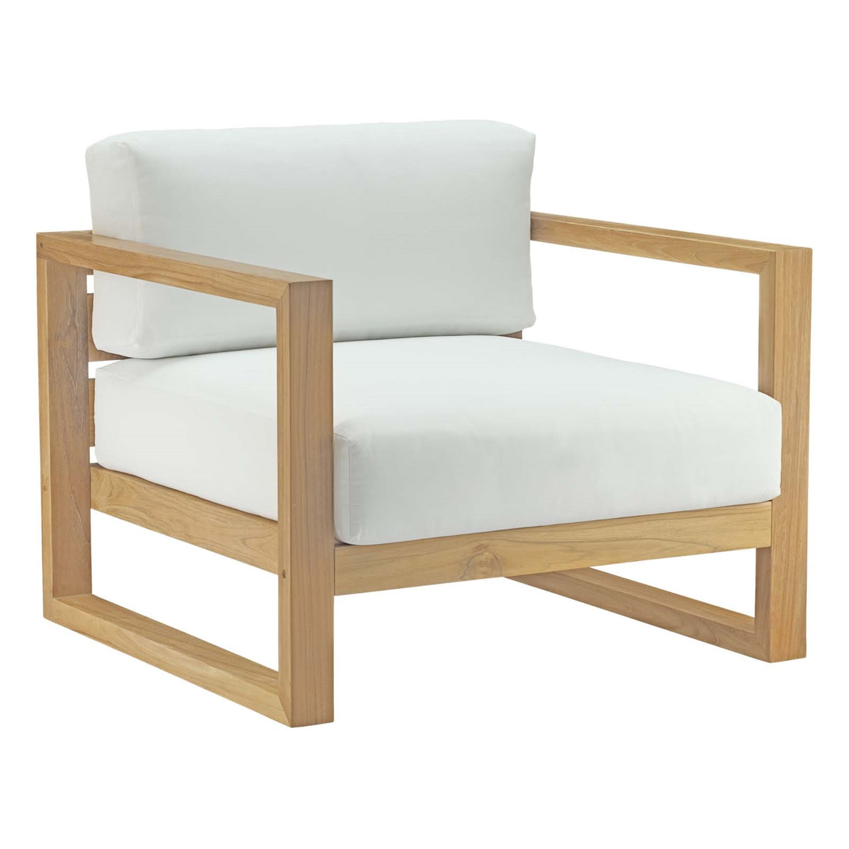 Upland Teak Wood Outdoor Patio Arm Chair - Durable & Stylish Furniture For Balconies, Backyards, And Gardens. Resistant To Harsh Weather. Easy Assembly.