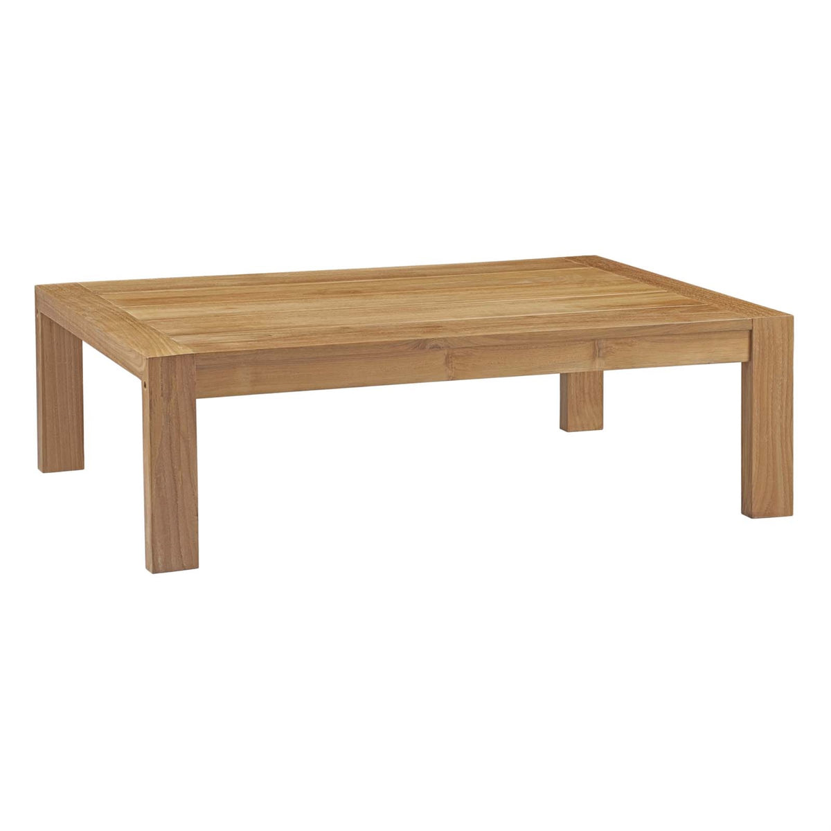 Upland Teak Wood Outdoor Patio Coffee Table - Durable & Stylish Furniture For Balconies, Patios, And Gardens. Resilient Against Harsh Weather. Easy Assembly.