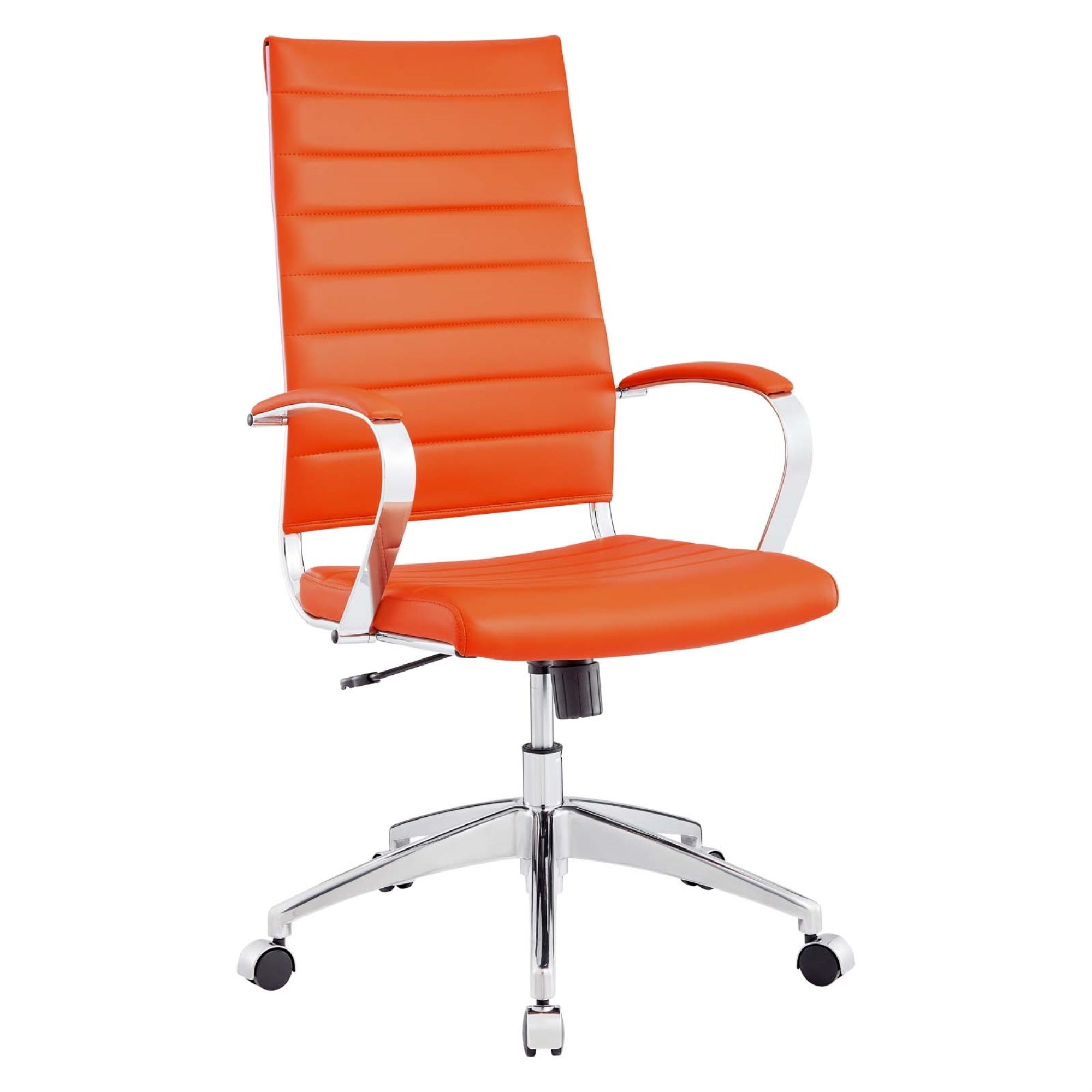 Jive Highback Office Chair - Stylish & Functional | Comfortable Seating | Durable Ribbed Vinyl Back | Adjustable Back Position | Chrome-Plated Aluminum Base | Easy Mobility | Ideal For Modern Office