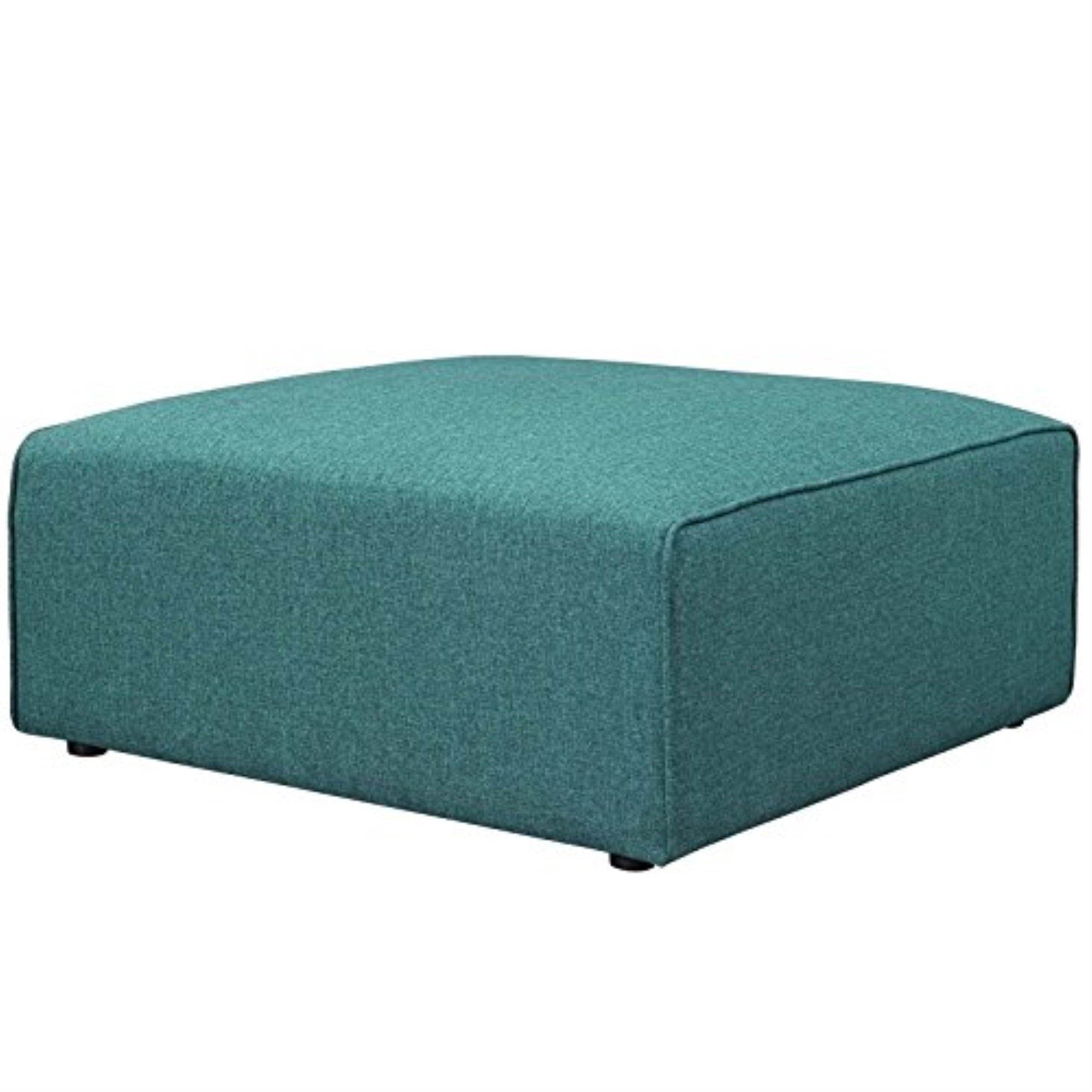 Casafoyer Mingle Polyester Upholstered Generously Padded Ottoman, Blue Fabric