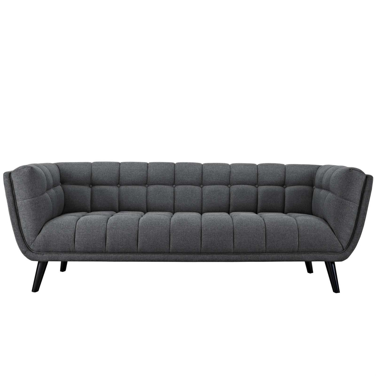 Bestow Collection: Exquisite Upholstered Sofa With Button Tufting - Gray