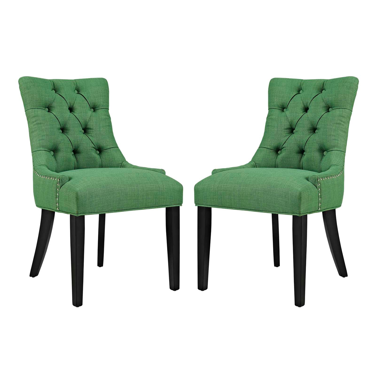 Regent Dining Side Chair Fabric Set Of 2 - Green