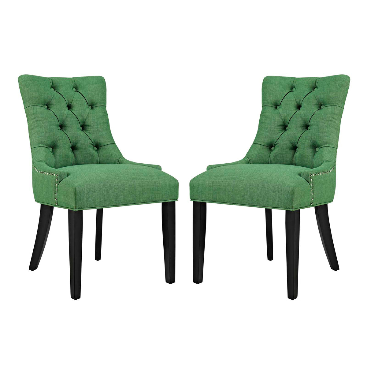 Regent Dining Side Chair Fabric Set Of 2 - Green