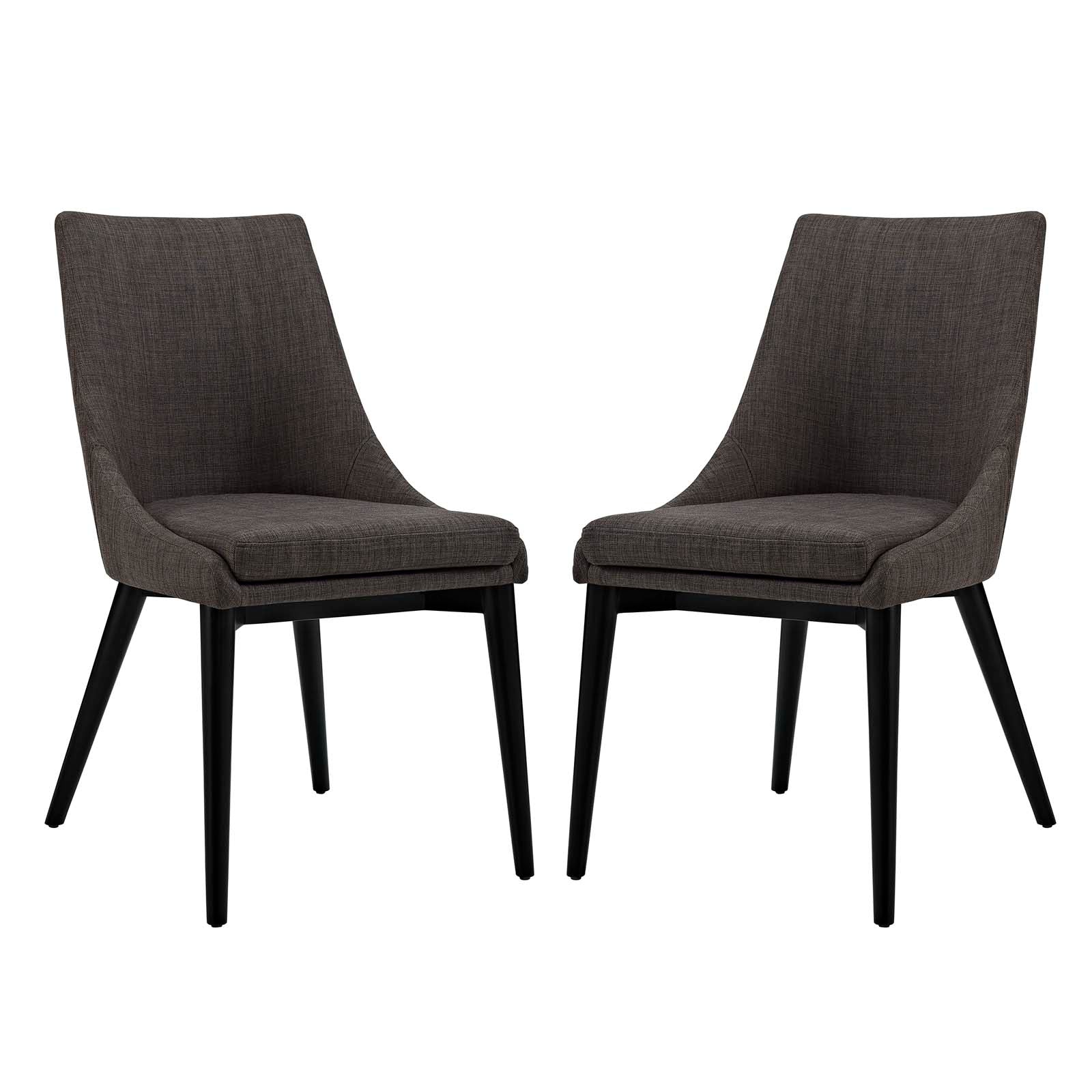 Viscount Dining Side Chair Fabric Set Of 2 - Brown