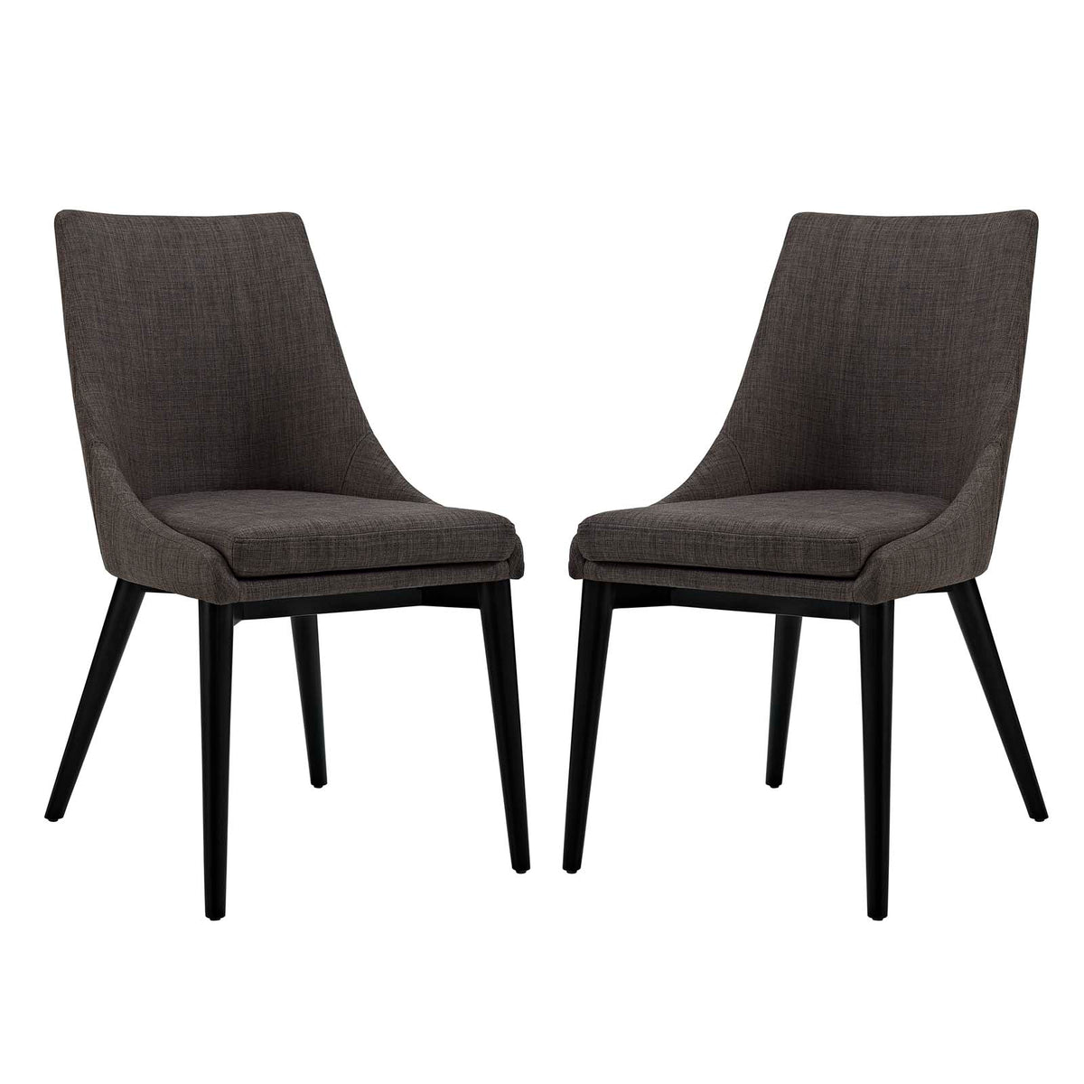 Viscount Dining Side Chair Fabric Set Of 2 - Brown