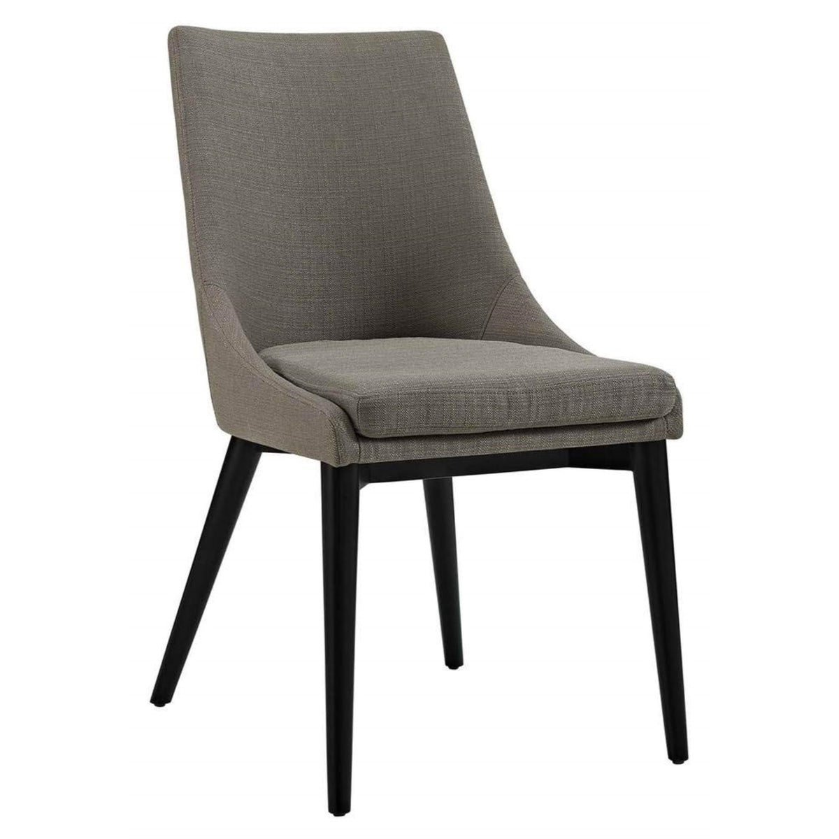 Casafoyer Viscount Mid-Century Modern Upholstered Fabric Two Kitchen And Dining Room Chairs In Granite