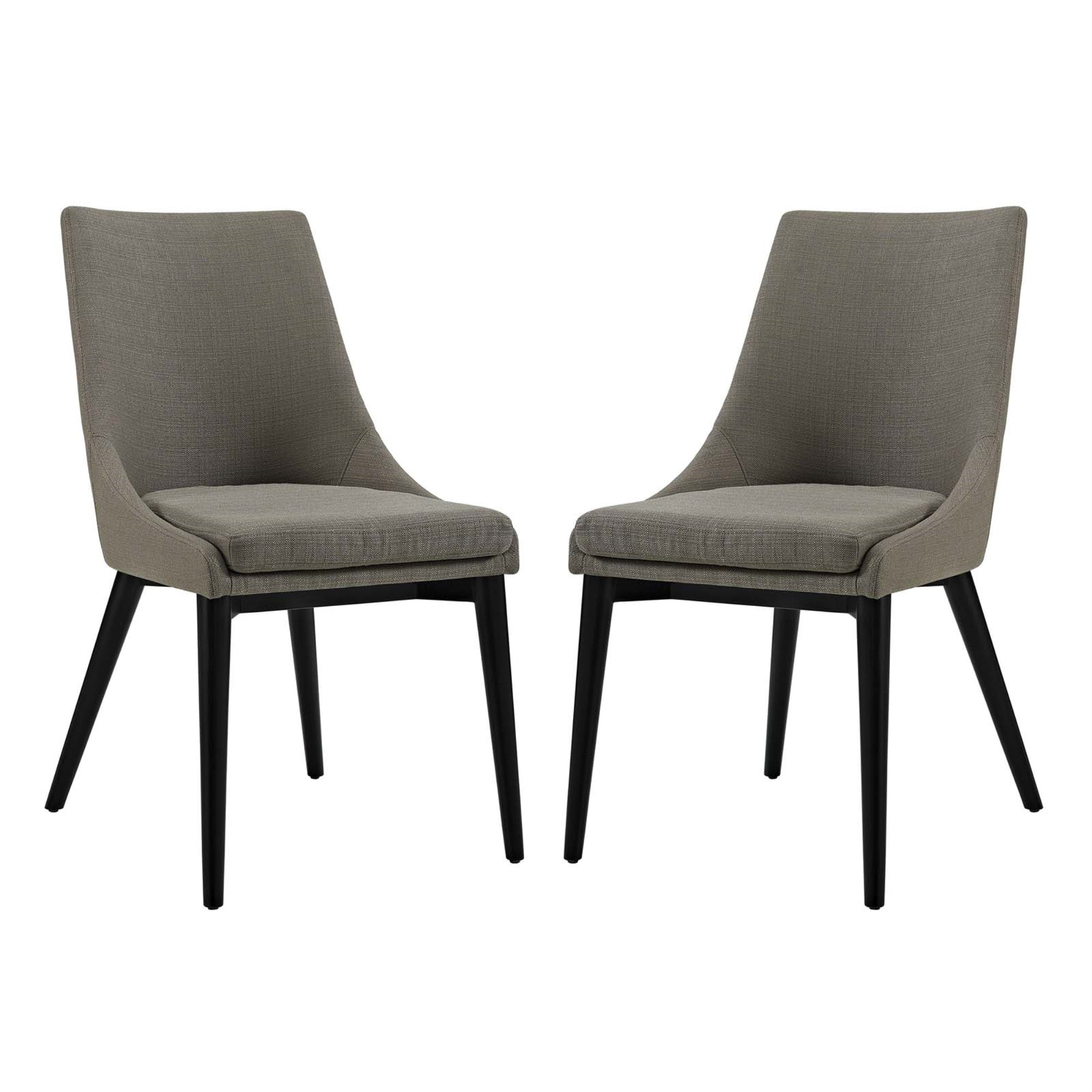 Stylish And Modern Viscount Side Chair Set - High-Quality Polyester Fabric, Foam Padding, Tapered Wood Legs - Ideal For Contemporary Spaces - Set Of 2