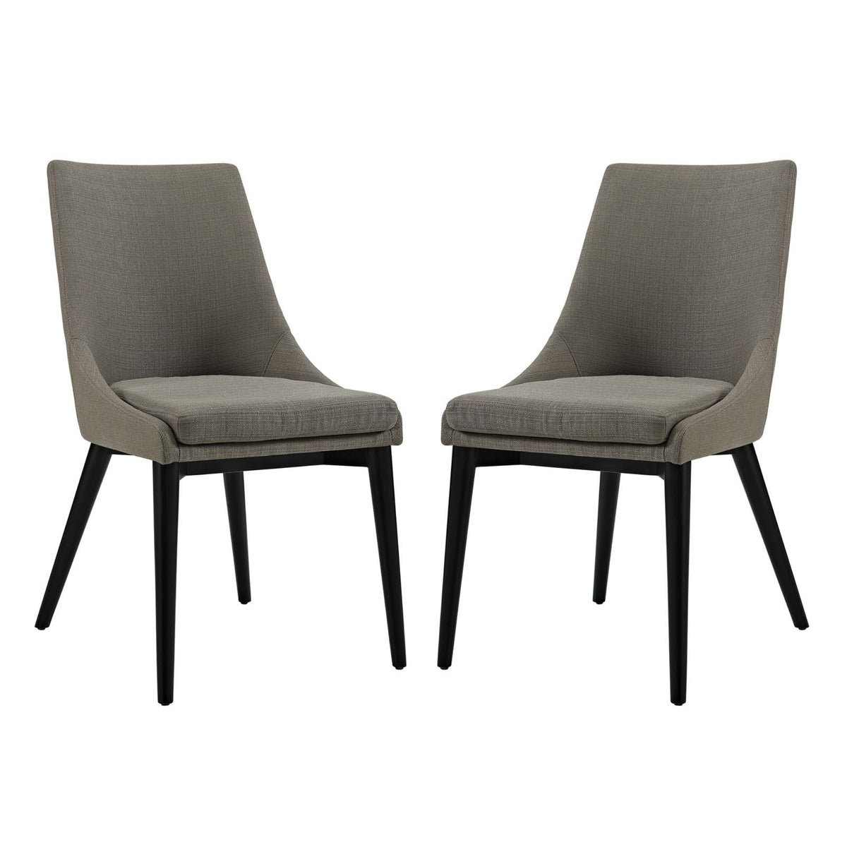 Stylish And Modern Viscount Side Chair Set - High-Quality Polyester Fabric, Foam Padding, Tapered Wood Legs - Ideal For Contemporary Spaces - Set Of 2