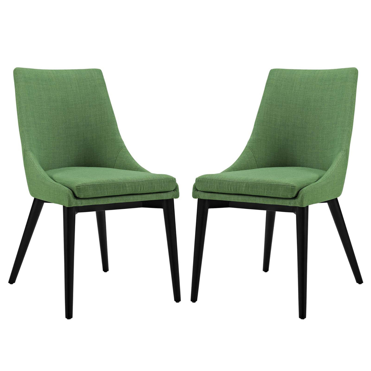 Stylish Viscount Side Chair Set Of 2 - Modern Design, Plush Foam Padding, Polyester Upholstery, Sleek Tapered Wood Legs, Black Finish