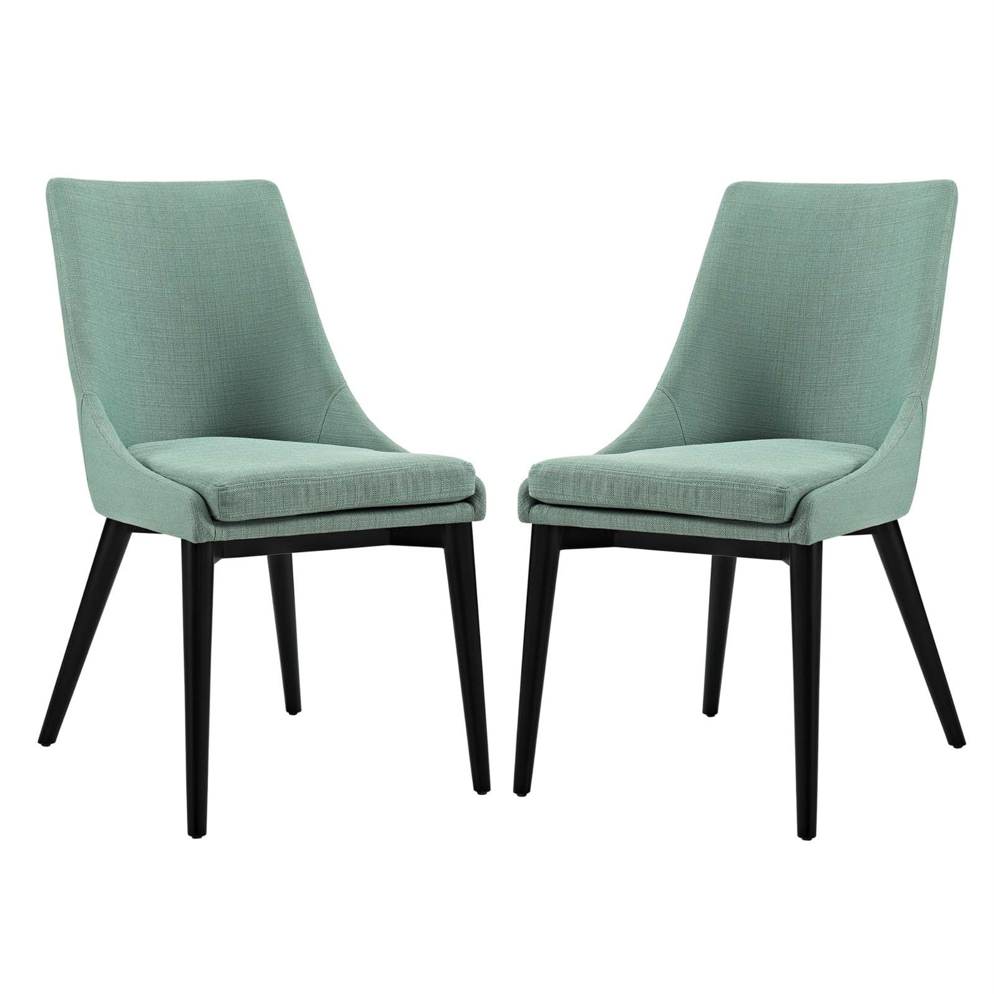 Elegant Viscount Side Chair Set Of 2 - Modern Design, High-Quality Fabric, Black Wood Legs - Perfect For Dining Or Contemporary Decor