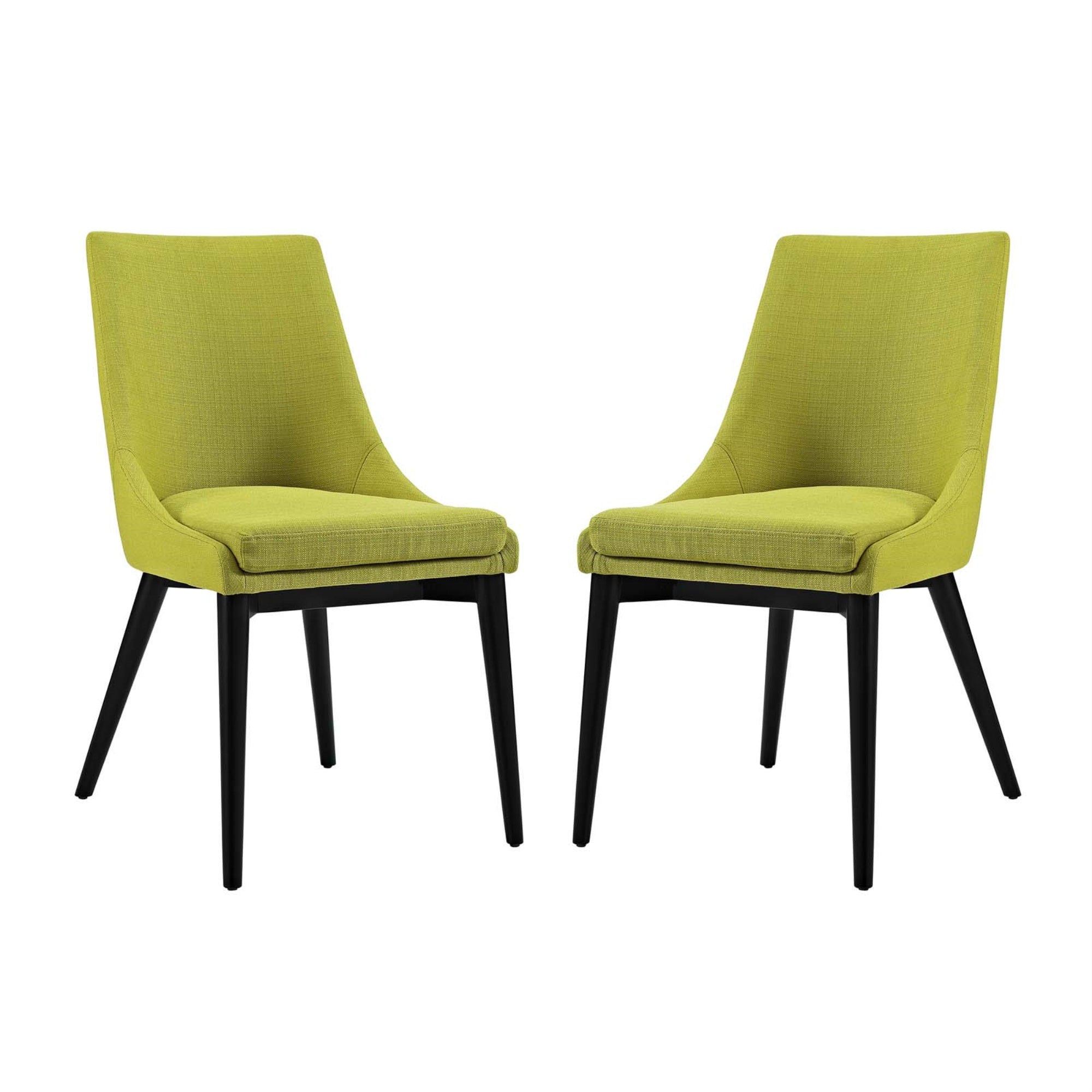 Stylish And Modern Viscount Side Chair Set - Plush Foam Padding, Polyester Fabric, Tapered Wood Legs - Ideal For Contemporary Spaces - Set Of 2