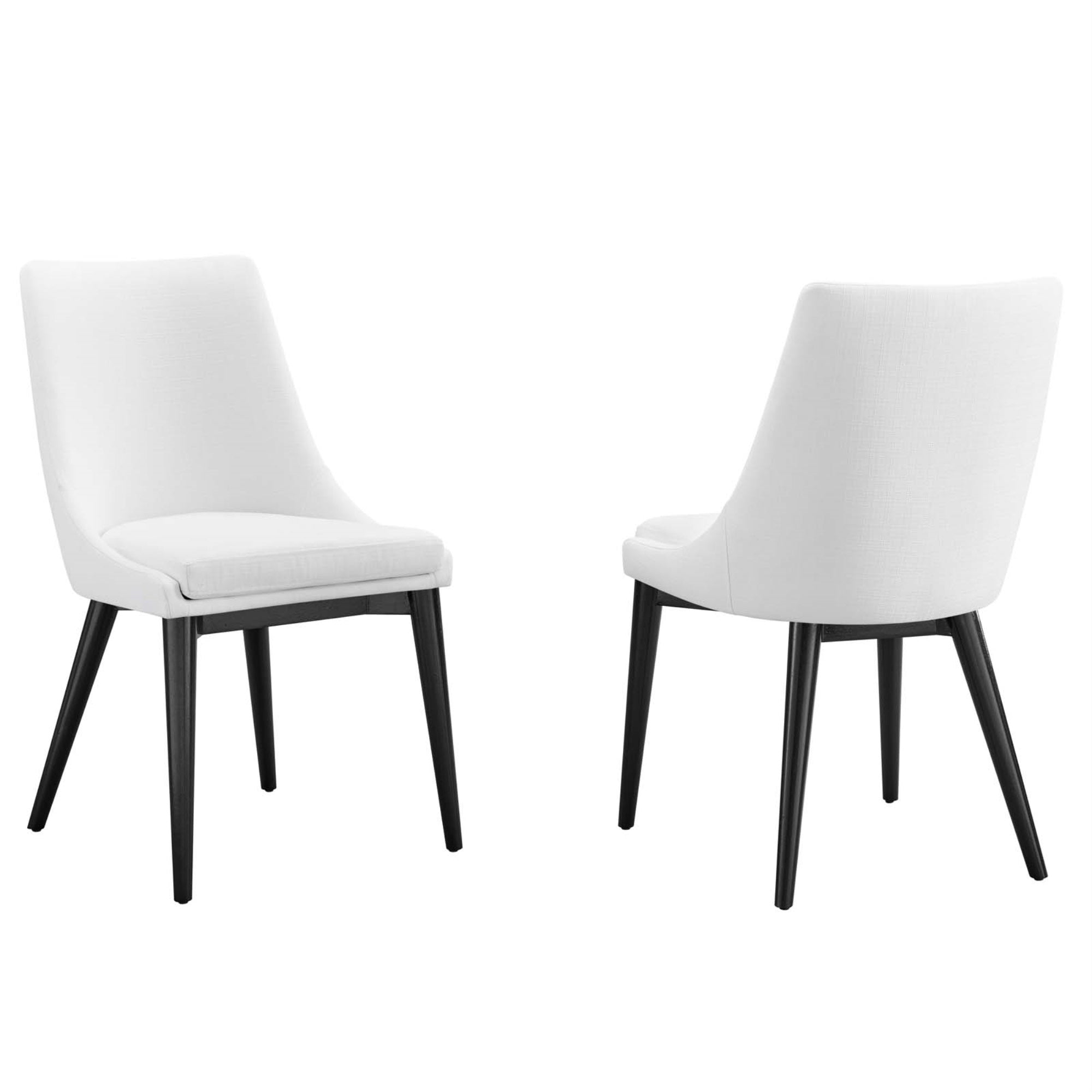 Elegant Viscount Side Chair: Modern Design, Foam Padding, Polyester Upholstery, Black Legs