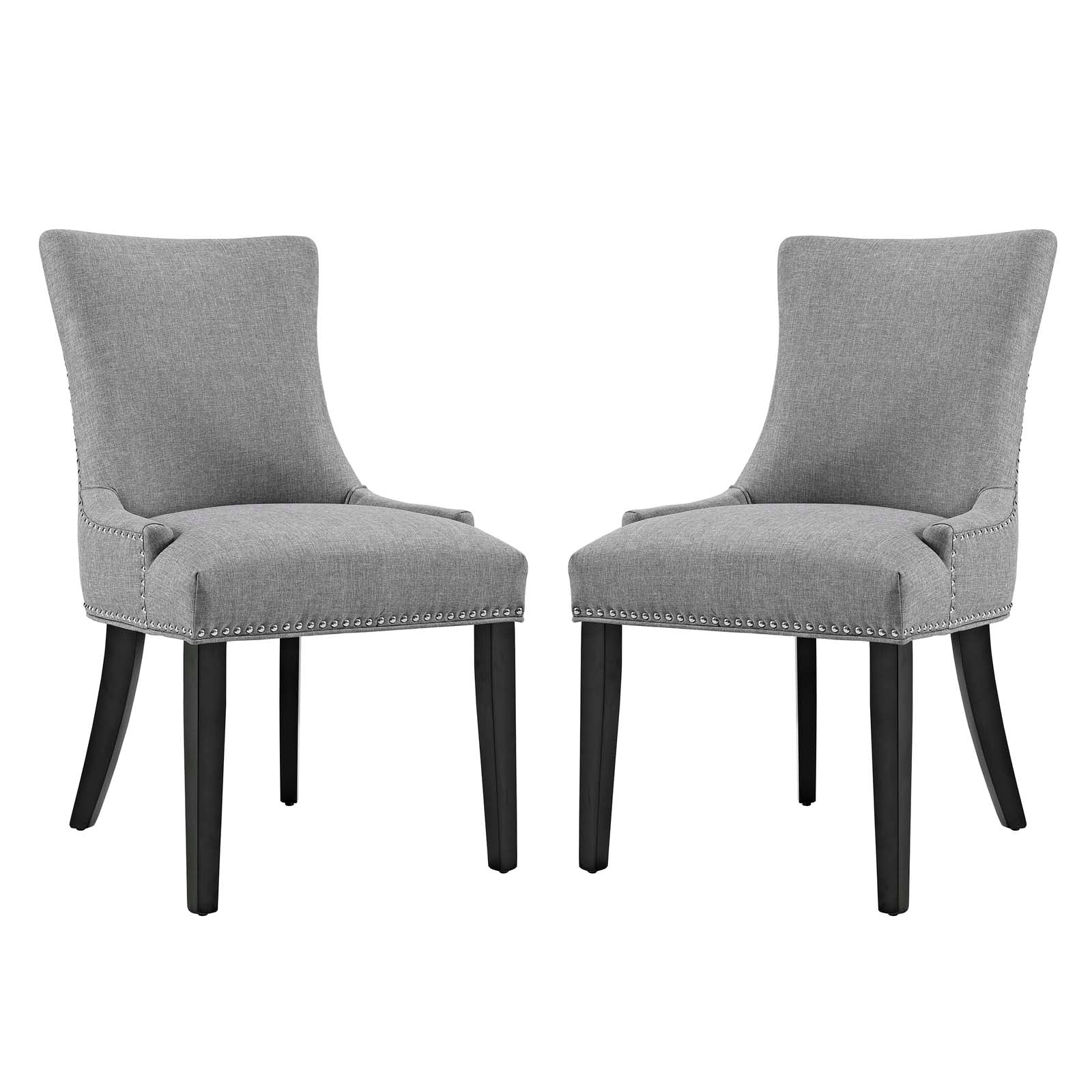 Marquis Dining Side Chair Fabric Set Of 2 - Light Gray