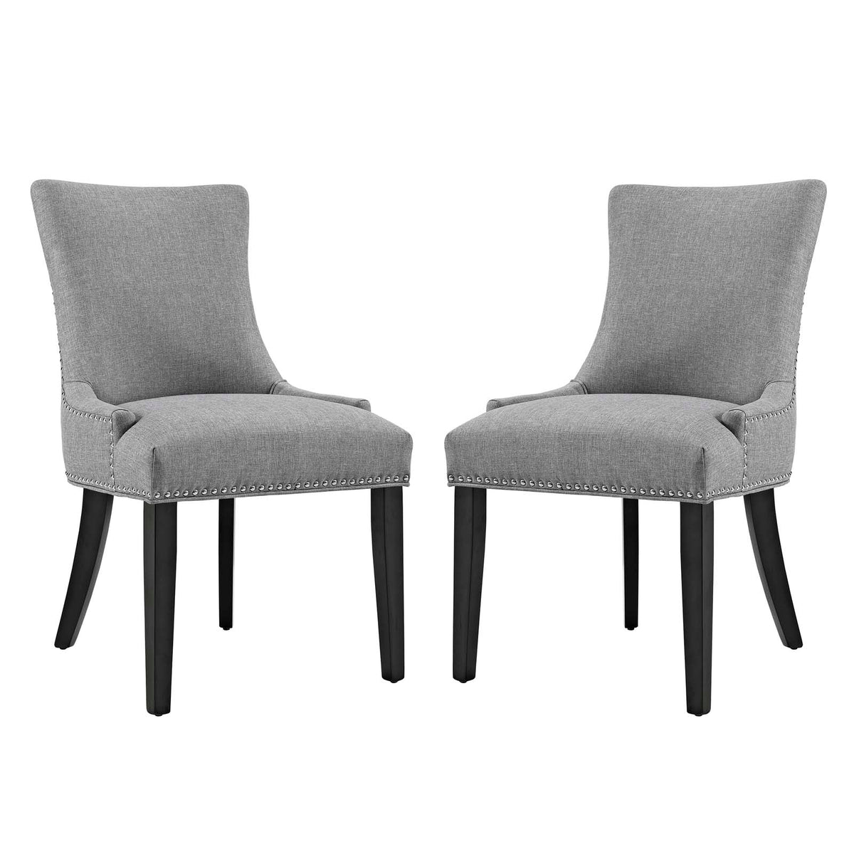Marquis Dining Side Chair Fabric Set Of 2 - Light Gray