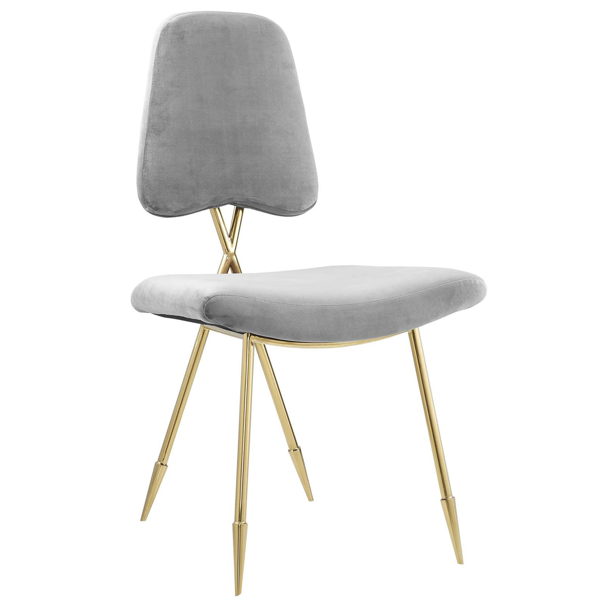 Ponder Upholstered Velvet Dining Side Chair - Gray