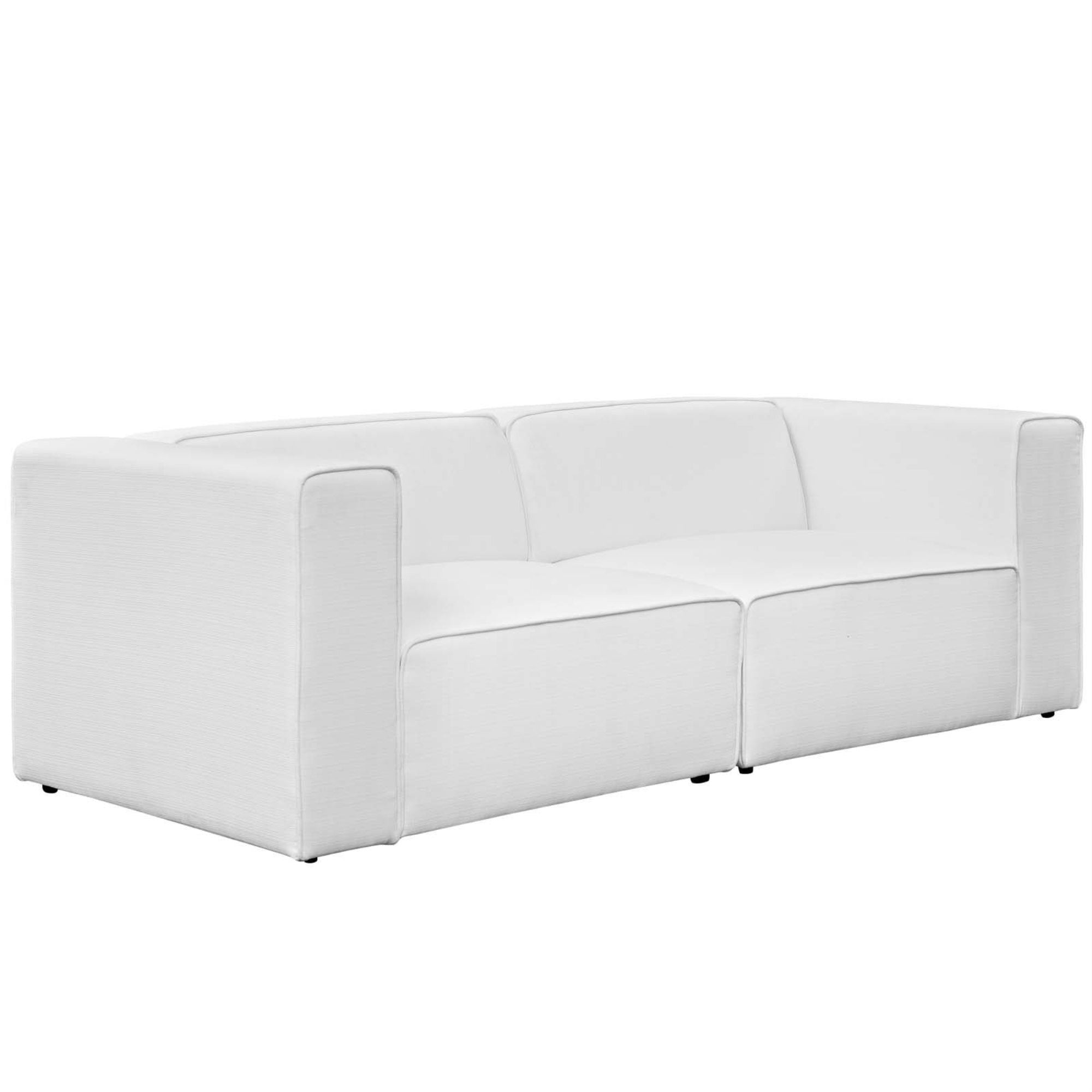Casafoyer Mingle Contemporary Modern 2-Piece Sectional Sofa Set In White