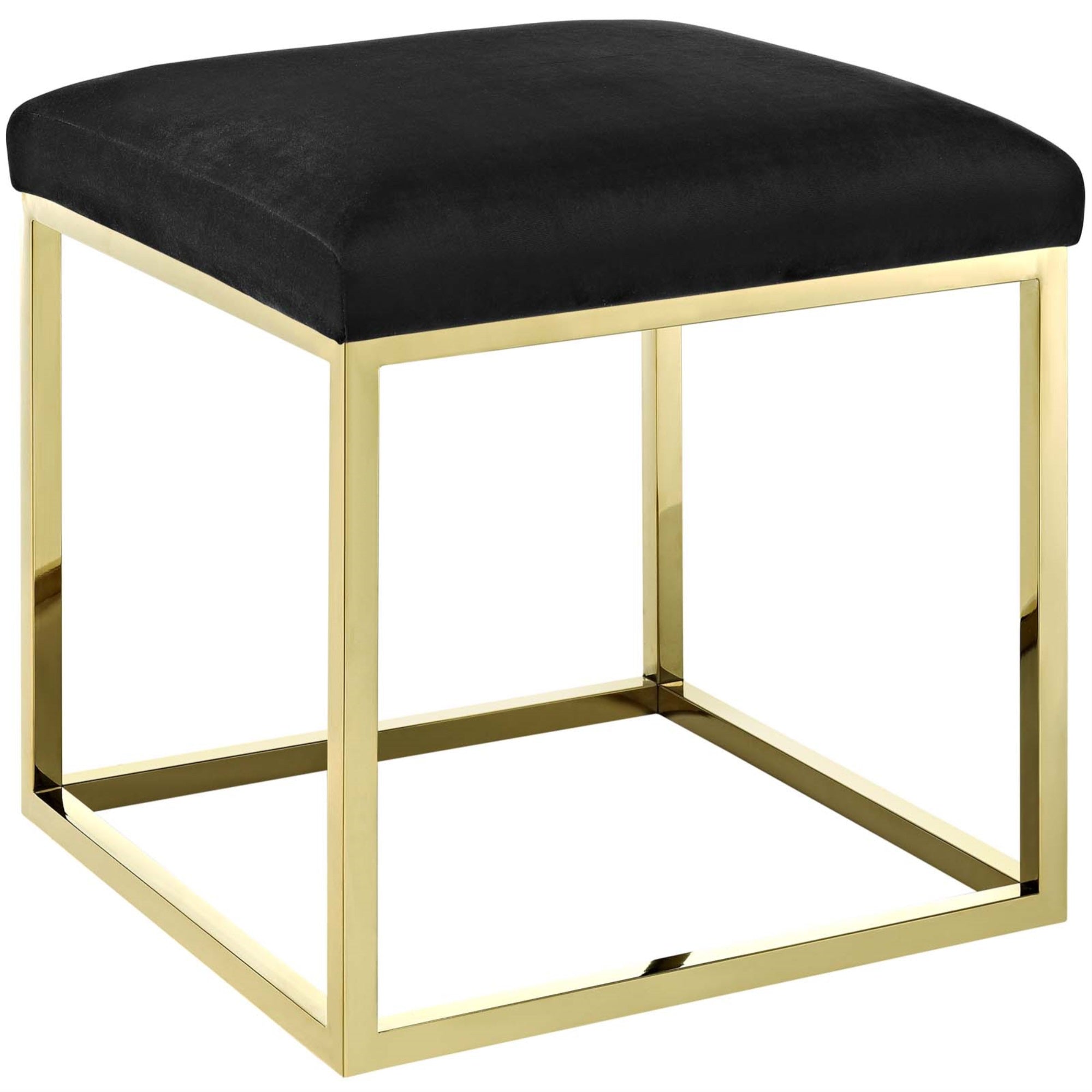 Anticipate Ottoman - Velvet Polyester, Stainless Steel Base, Non-Marking Foot Caps, 265 Lbs Weight Capacity, No Assembly Required