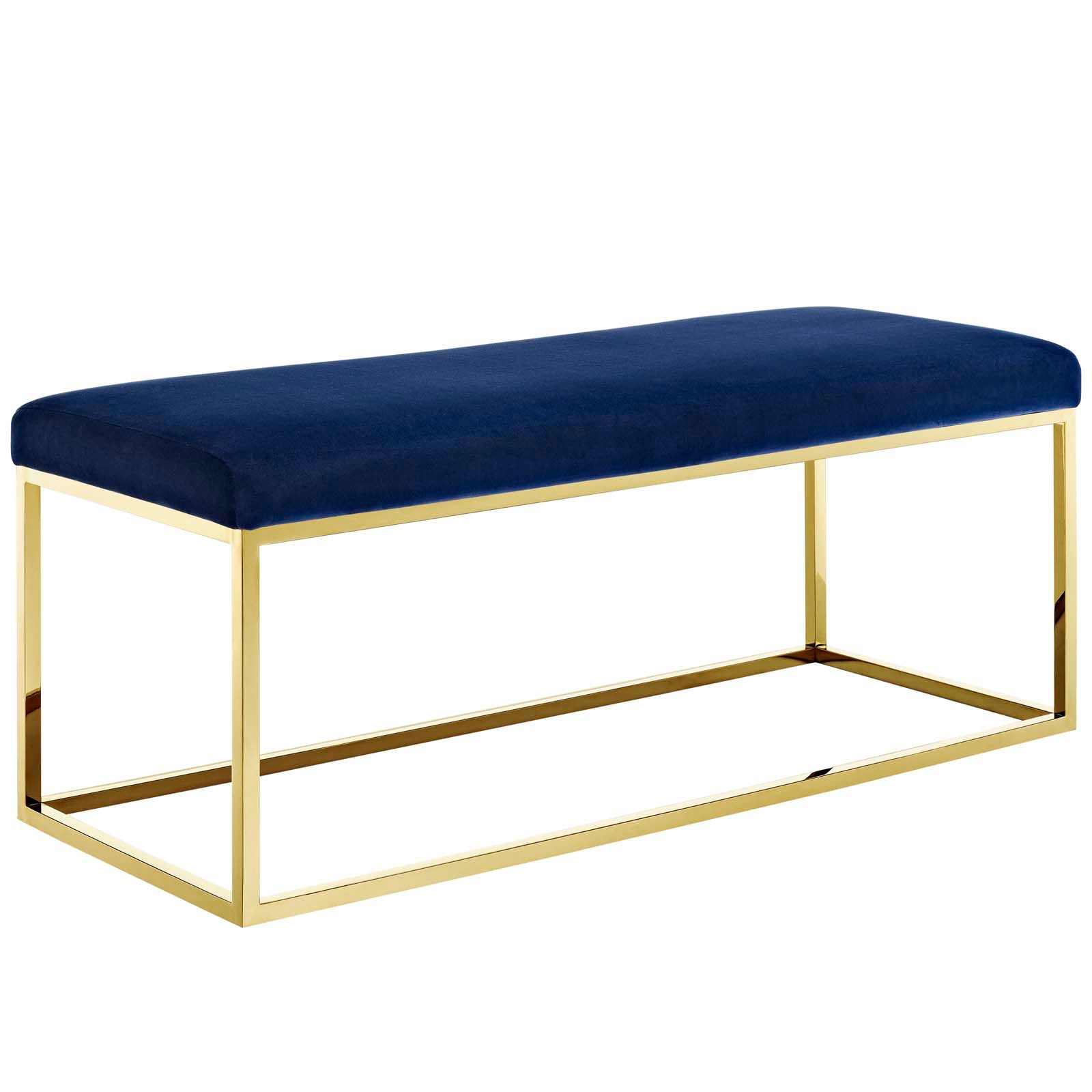 Anticipate Fabric Bench - Gold Navy