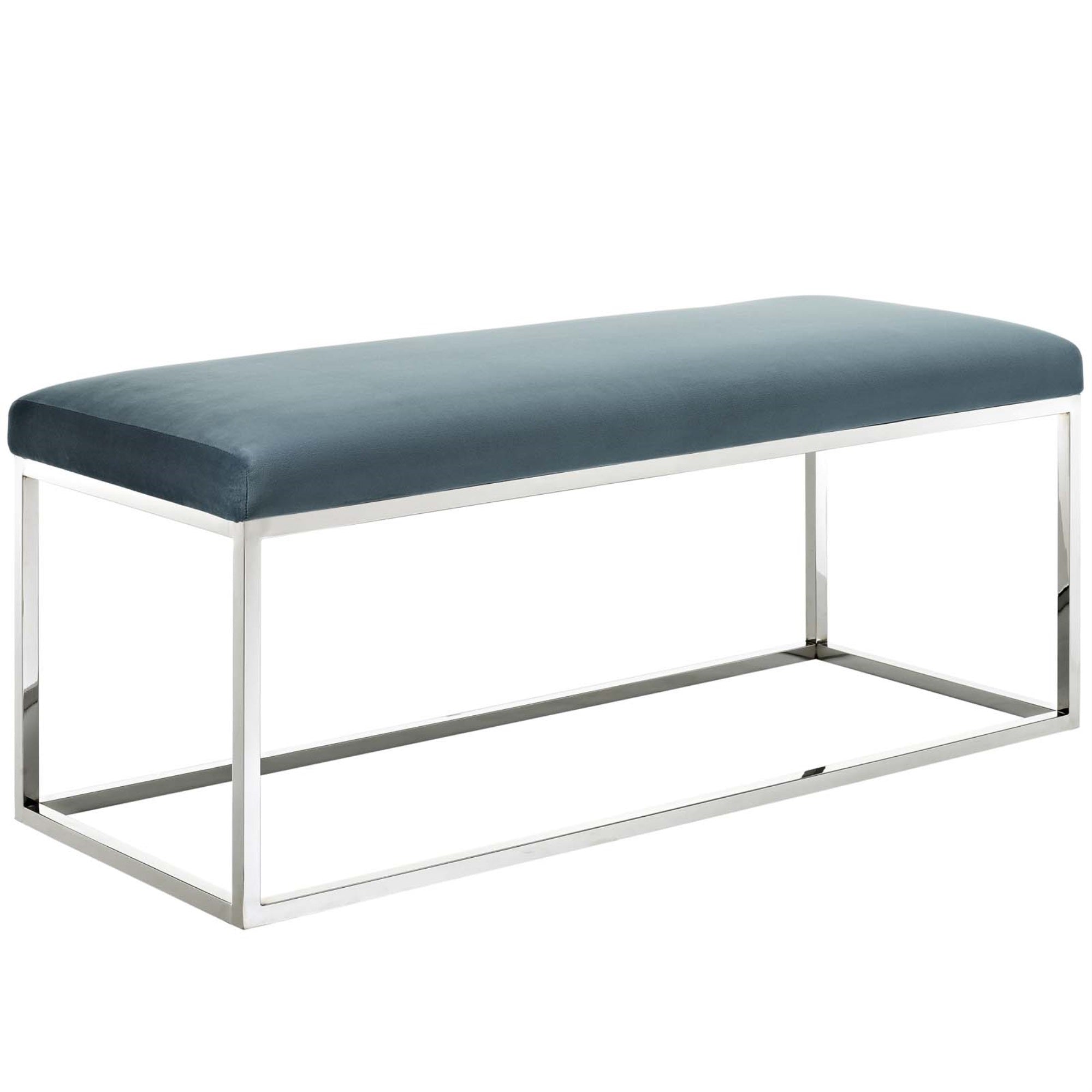Anticipate Performance Velvet Bench - Elegant Modern Design, Luxurious Upholstery, Gold Stainless Steel Base, Non-Marking Footpads, Supportive Seat Cushion, Holds Up To 331 Lbs, No Assembly Required