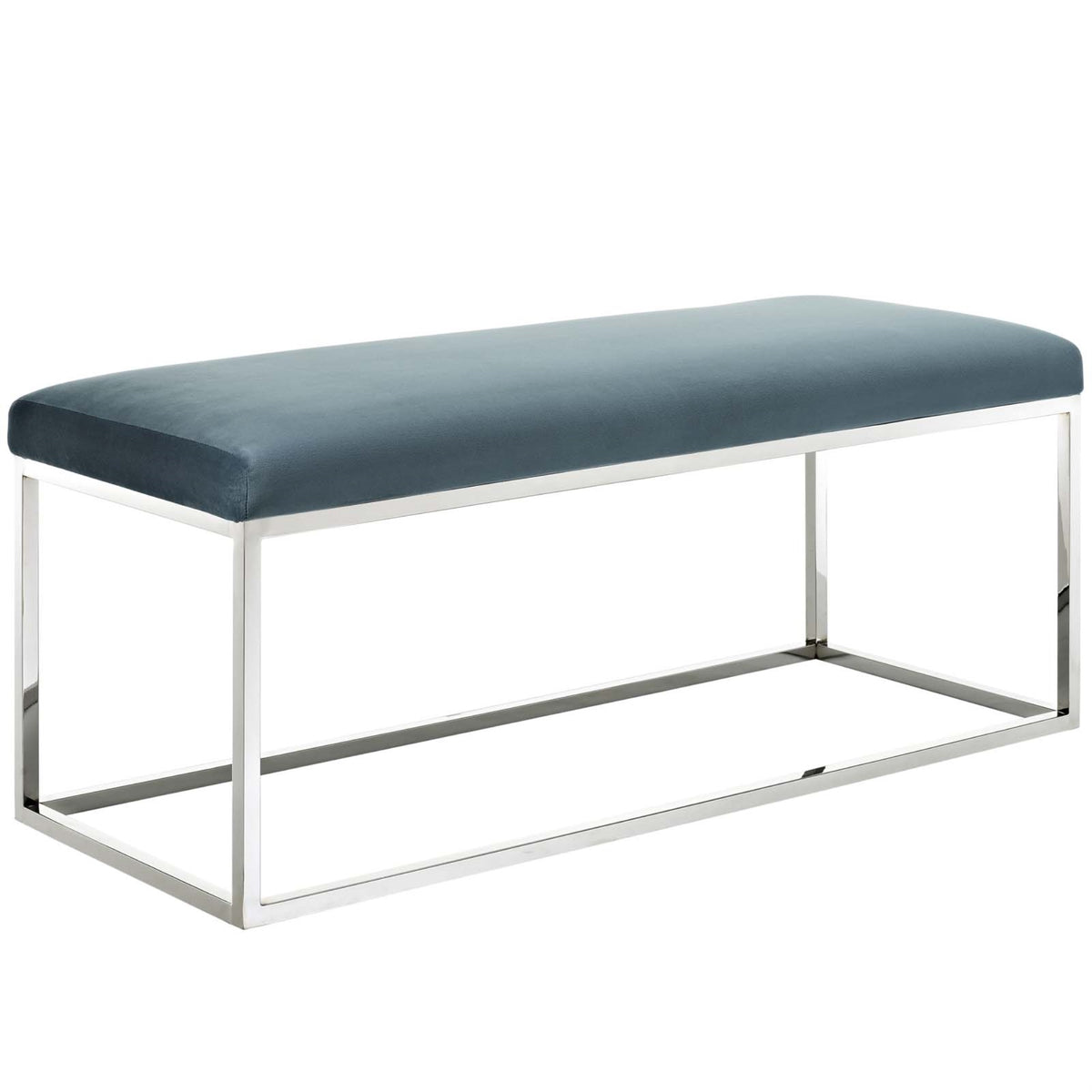 Anticipate Performance Velvet Bench - Elegant Modern Design, Luxurious Upholstery, Gold Stainless Steel Base, Non-Marking Footpads, Supportive Seat Cushion, Holds Up To 331 Lbs, No Assembly Required
