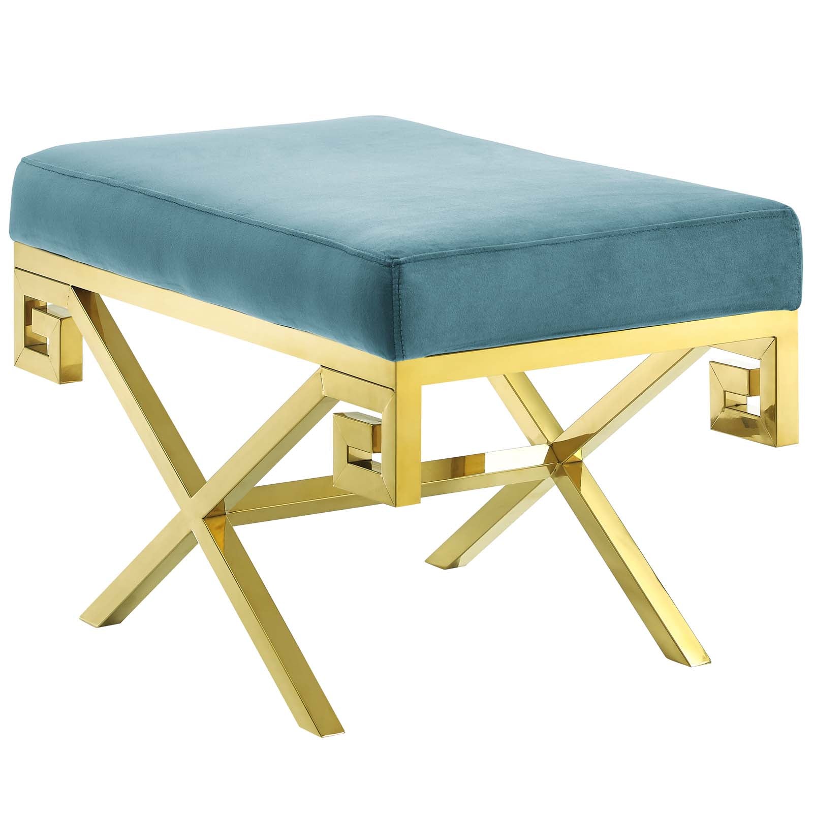 Rove Velvet Bench - Sea Blue