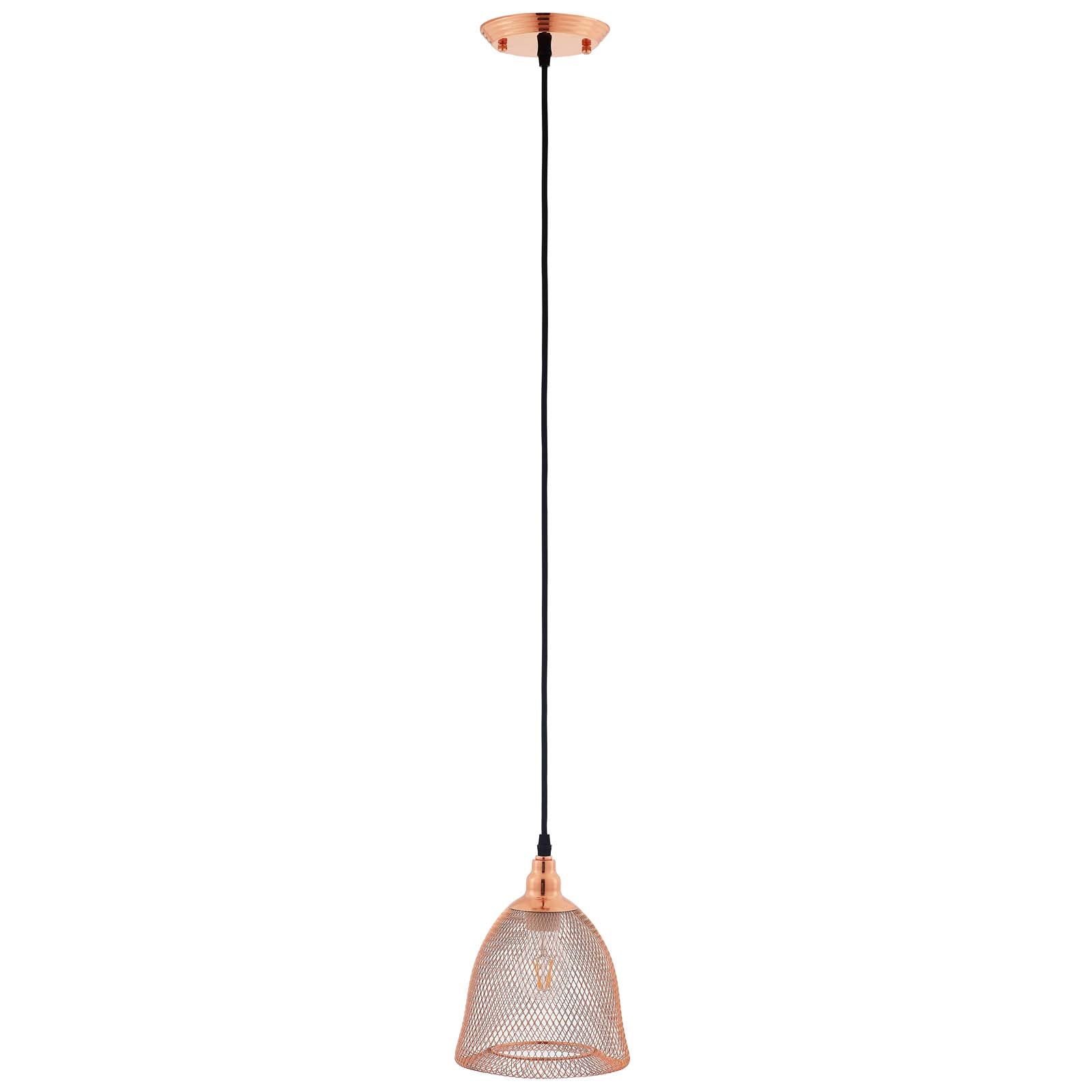 Glimmer Bell-Shaped Rose Gold Pendant Ligh -