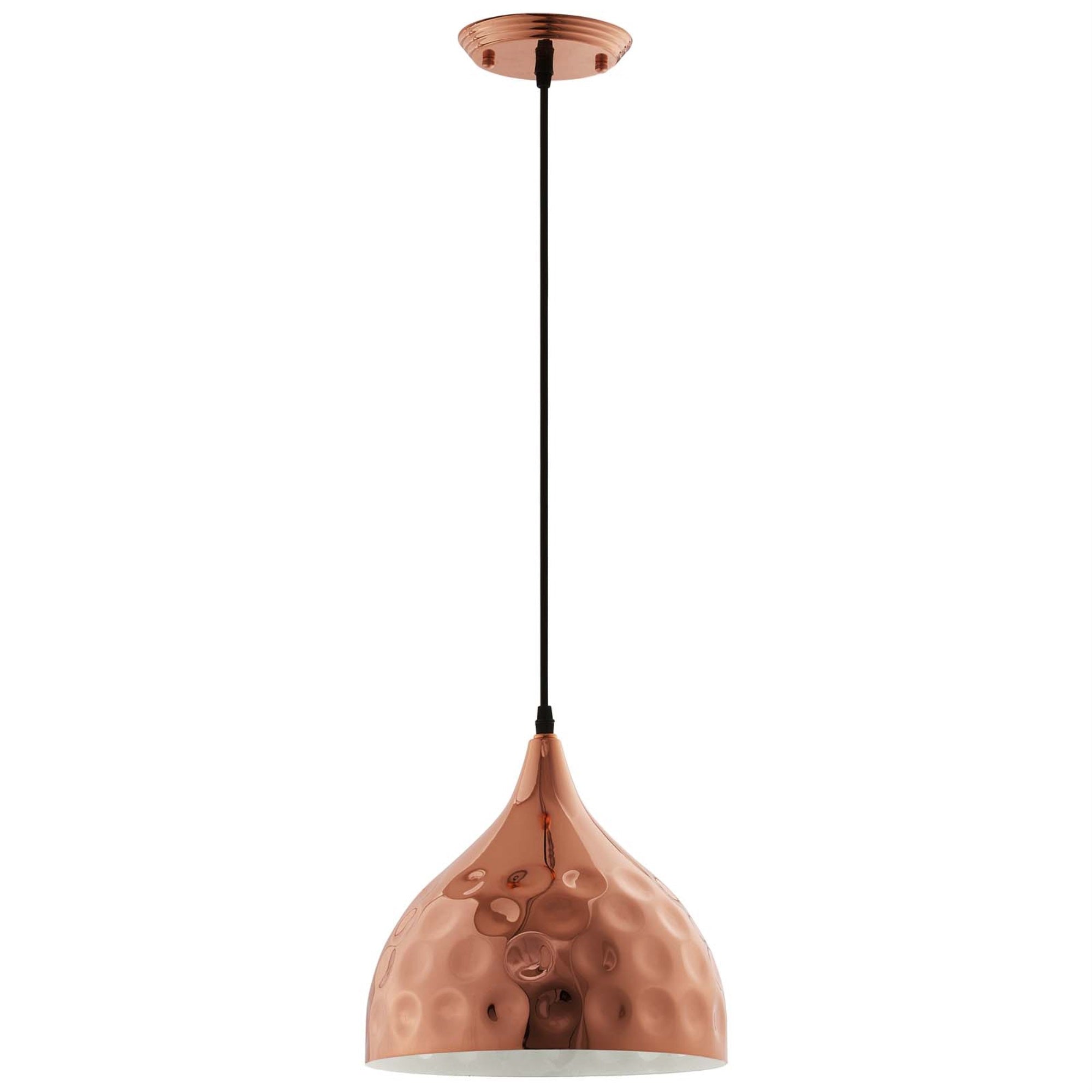 Elegant Dimple Pendant Light - Adjustable Height, Rose Gold Plated Iron, Captivating Visual Effect - 11' Bell-Shaped Pendant Light