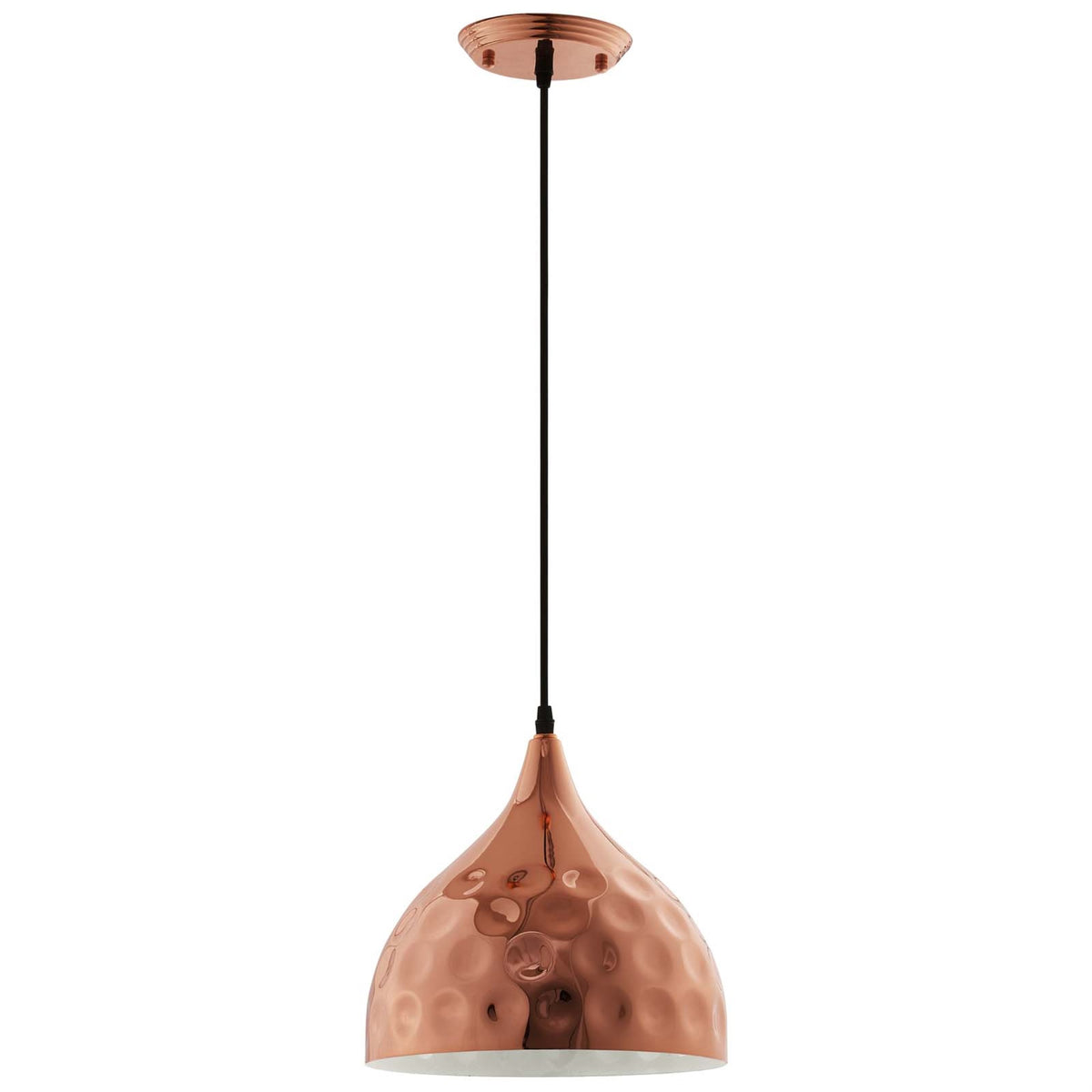 Elegant Dimple Pendant Light - Adjustable Height, Rose Gold Plated Iron, Captivating Visual Effect - 11' Bell-Shaped Pendant Light