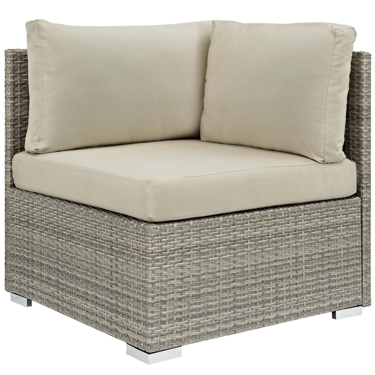 Repose Sunbrella Fabric Outdoor Patio Corner - Light Gray Beige