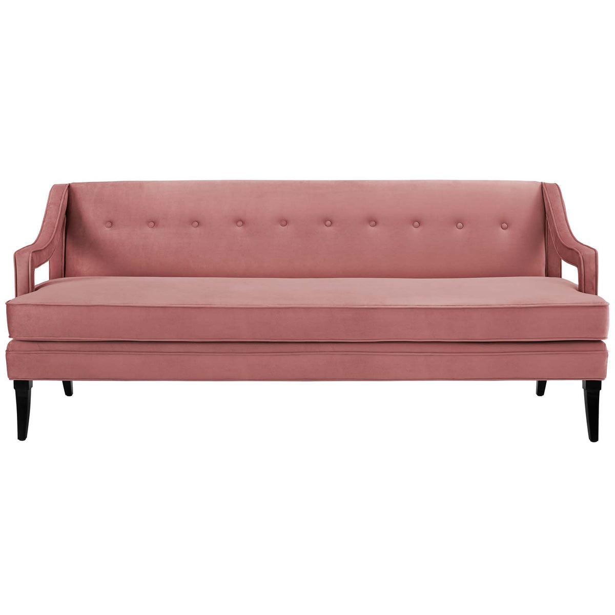 Concur Button Tufted Upholstered Velvet Sofa - Dusty Rose