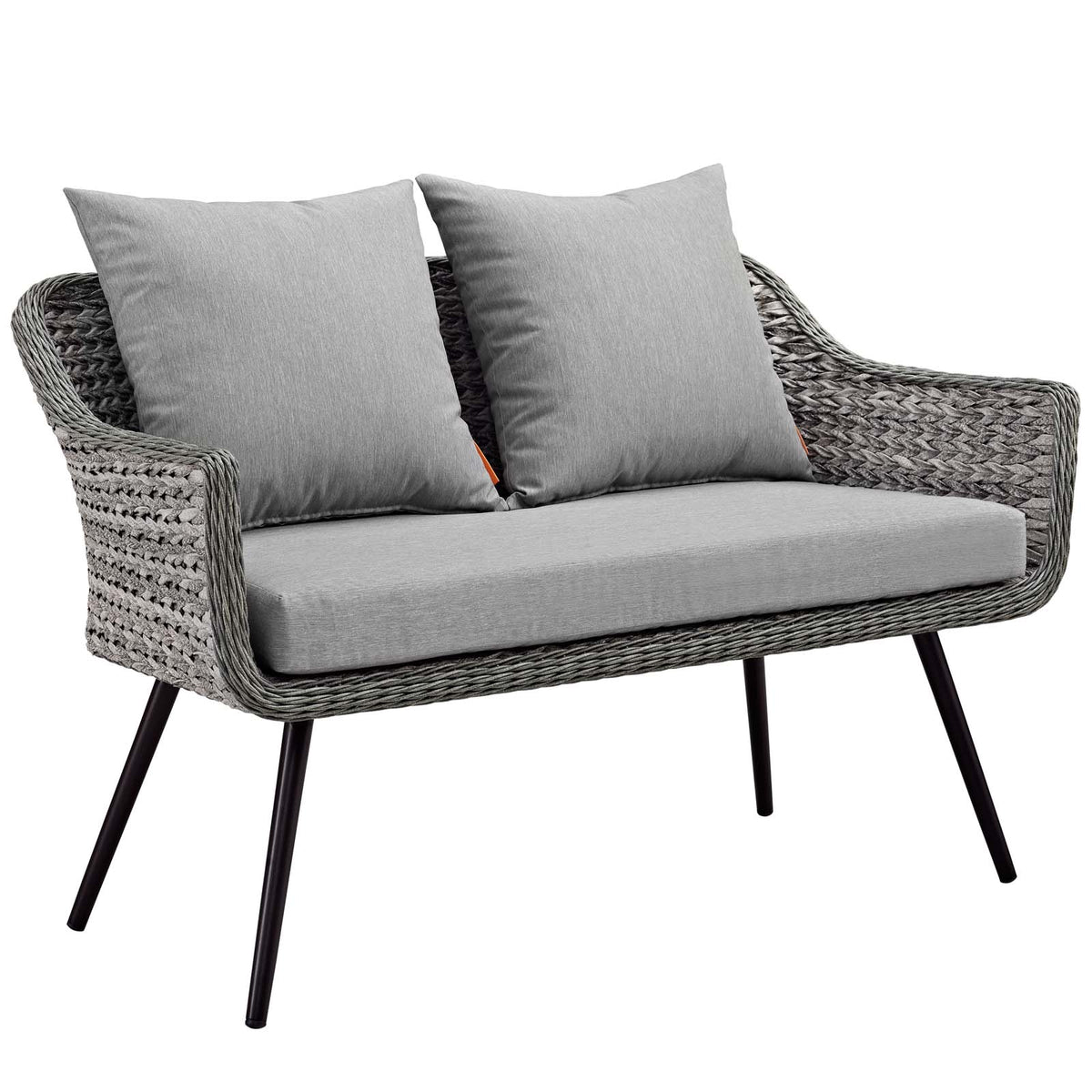 Endeavor Outdoor Patio Wicker Rattan Loveseat - Gray Gray