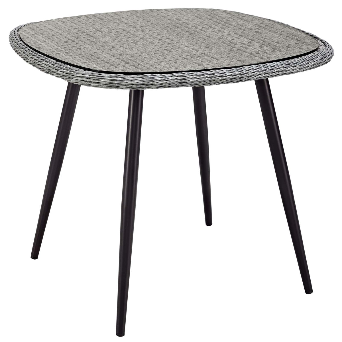 Endeavor 36' Outdoor Patio Wicker Rattan Dining Table - Gray