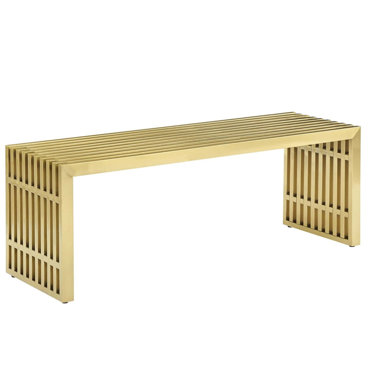 Yardlio 'Gridiron Gold Stainless Steel Tubular Bench - Sleek & Versatile Design