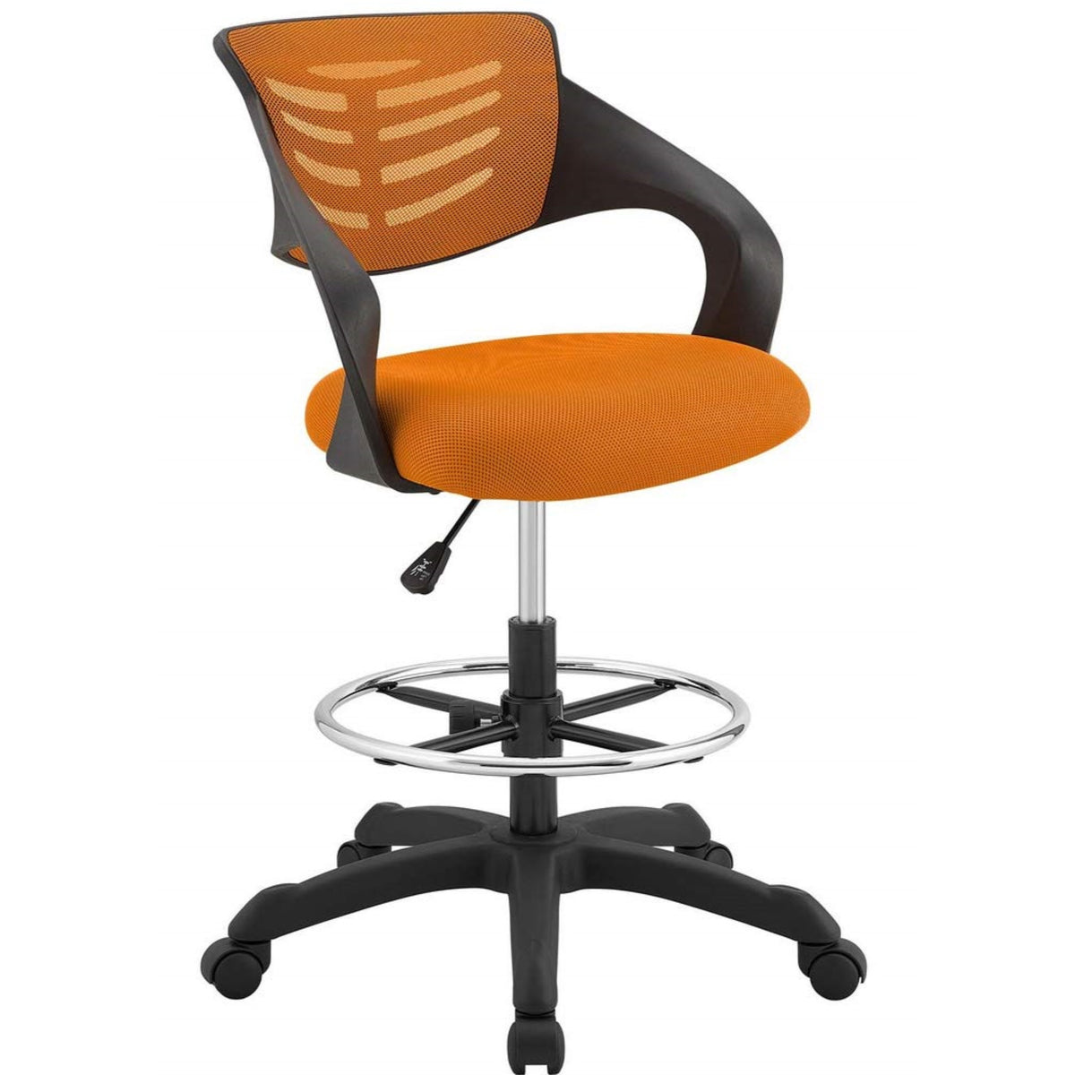 Casafoyer Thrive Drafting Chair - Tall Office Chair For Adjustable Standing Desks In Orange