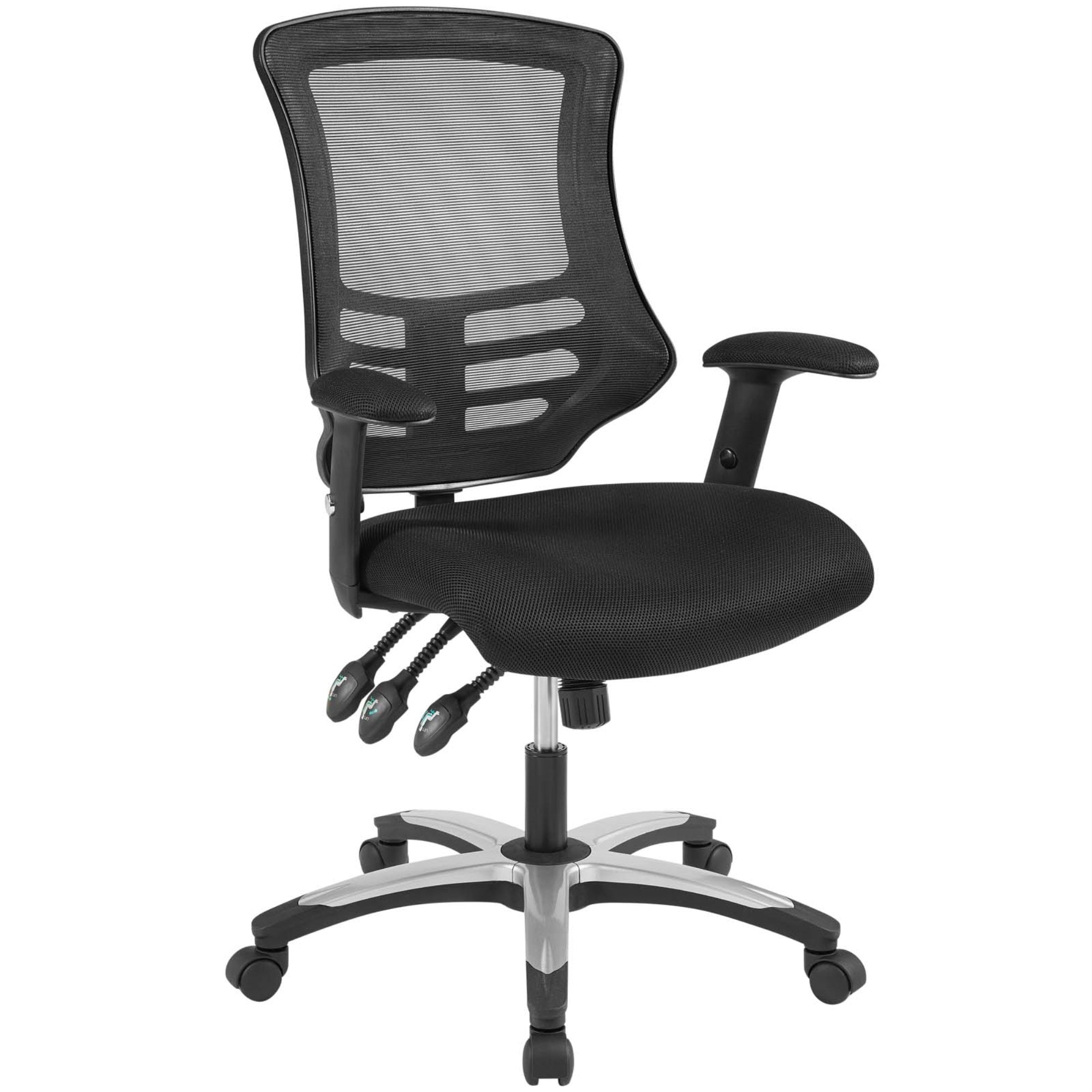 Calibrate Mesh Office Chair - Enhance Productivity & Comfort, Height Adjustable Armrests, Breathable Mesh Back, Waterfall Seat, 360 Swivel, Dual-Wheel Casters.