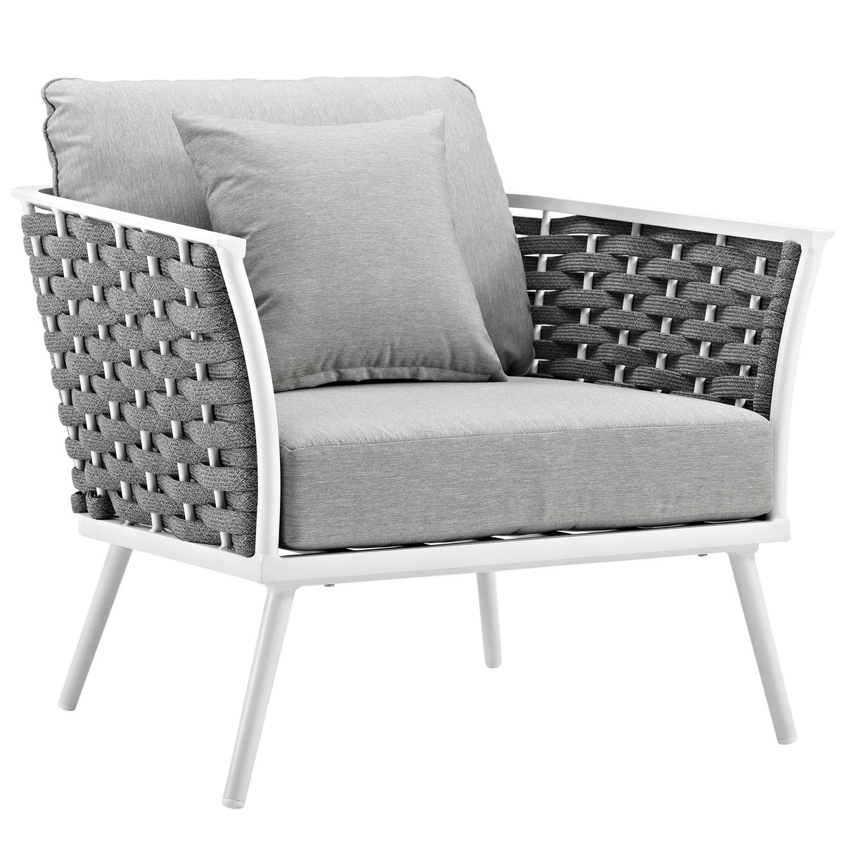 Stance Outdoor Patio Aluminum Armchair - White Gray