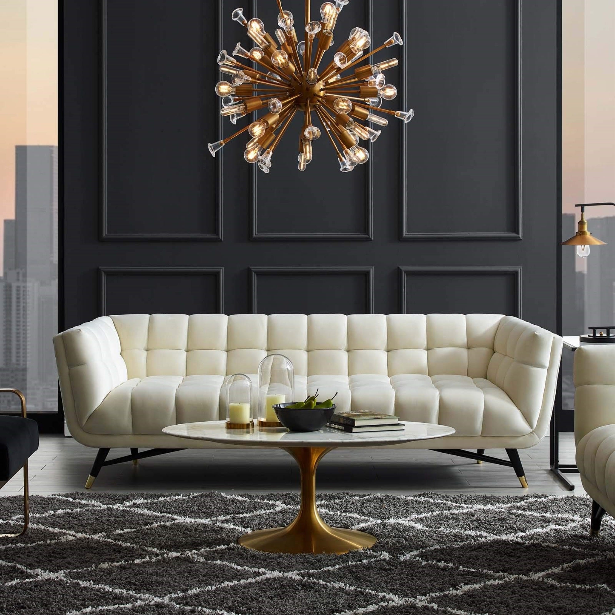 Yardlio Elegant Adept Velvet Sofa: Chic, Comfortable, And Durable Living Room Addition