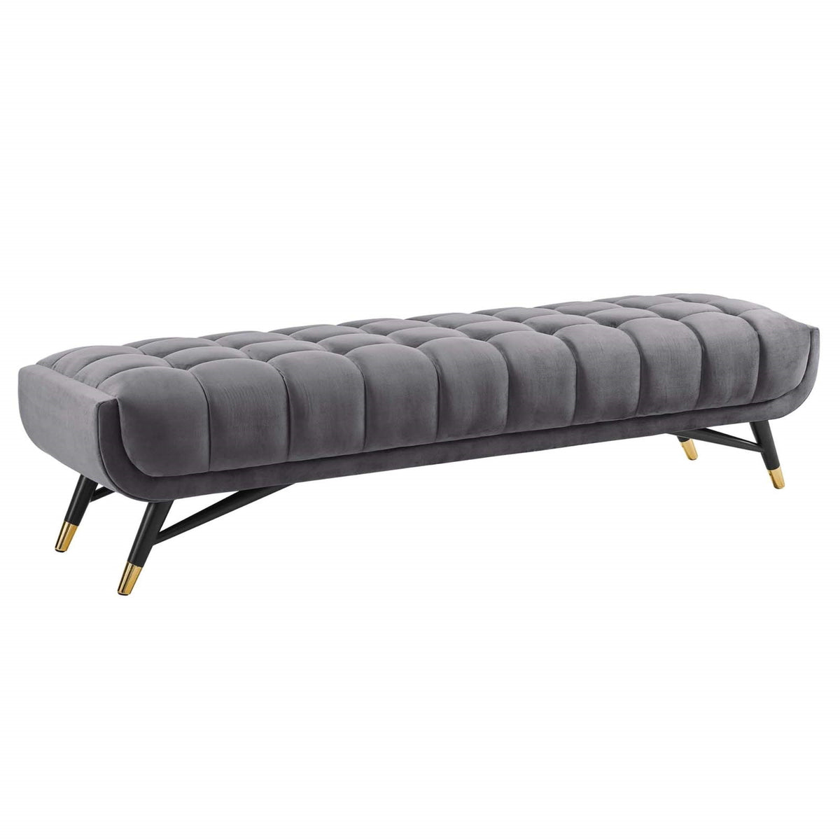 Yardlio Adept Performance Velvet Accent Bench | Chic, Contemporary, Mid-Century Design