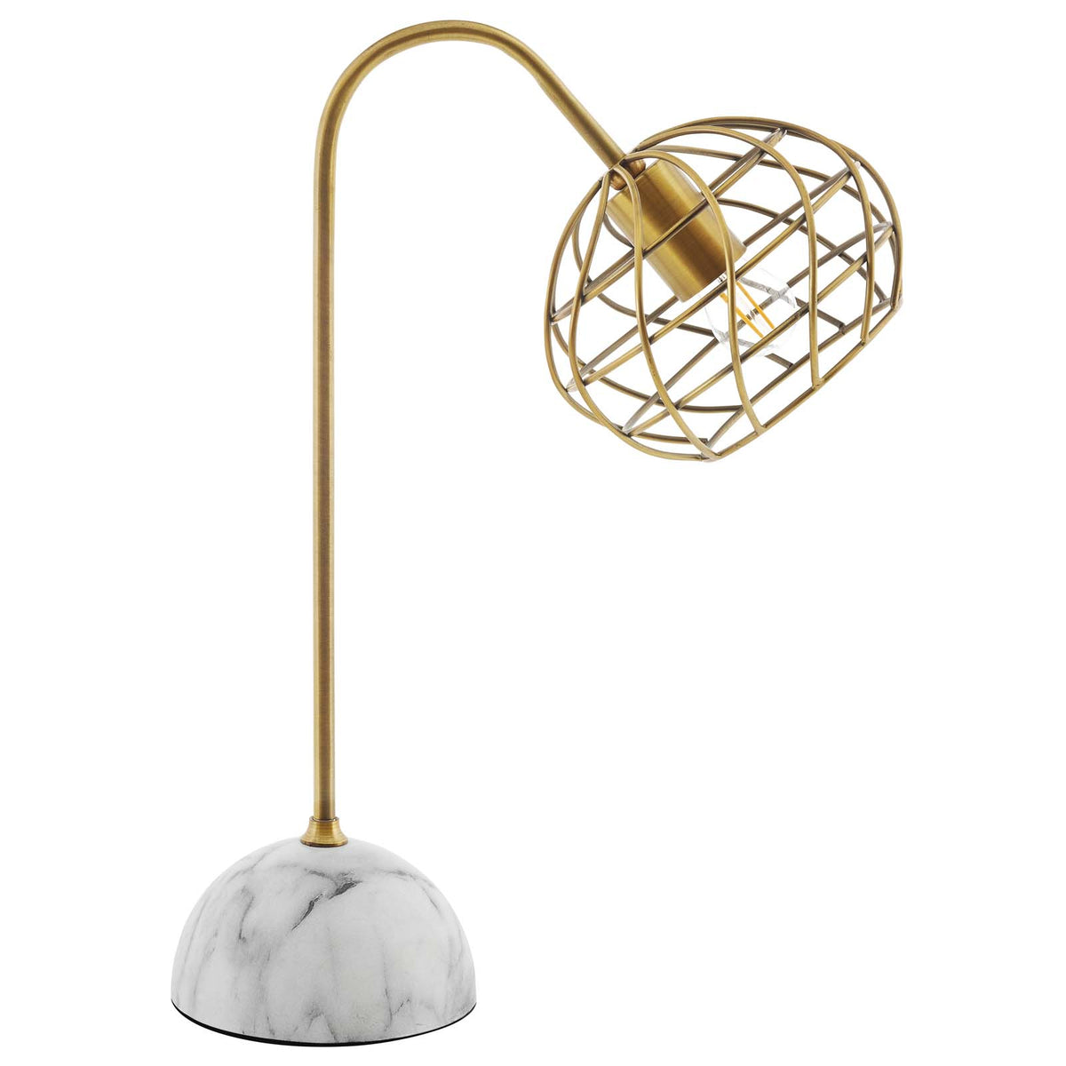 Salient Brass And Faux White Marble Table Lamp -