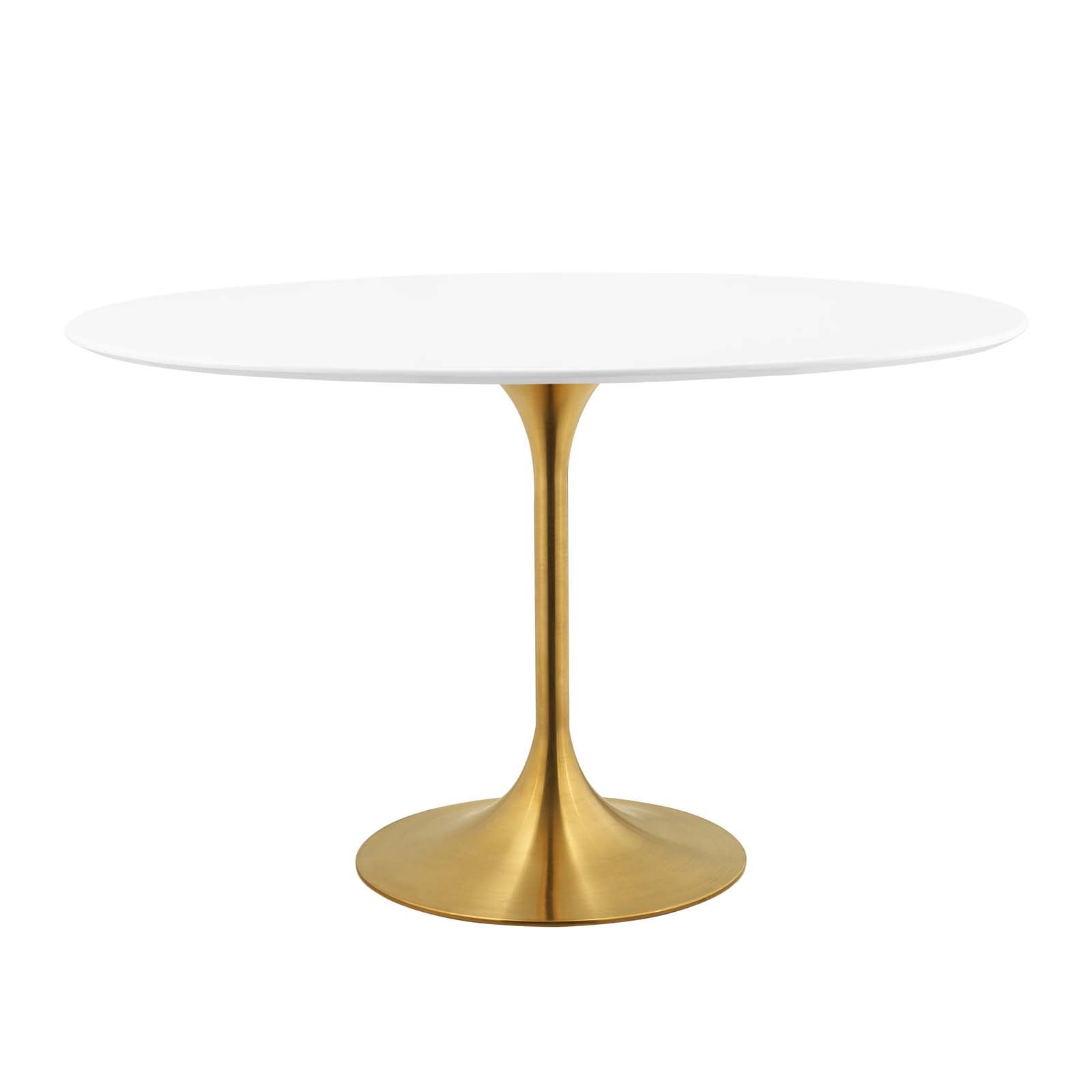 Lippa 48″ Oval Dining Table - Gold White