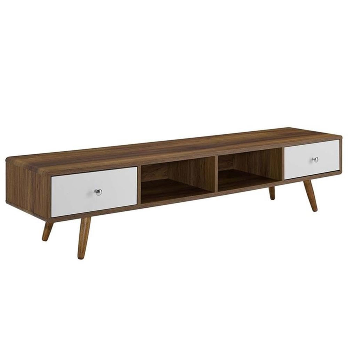 Casafoyer Transmit 70' Media Console Wood Tv Stand, 70 Inch, Walnut White