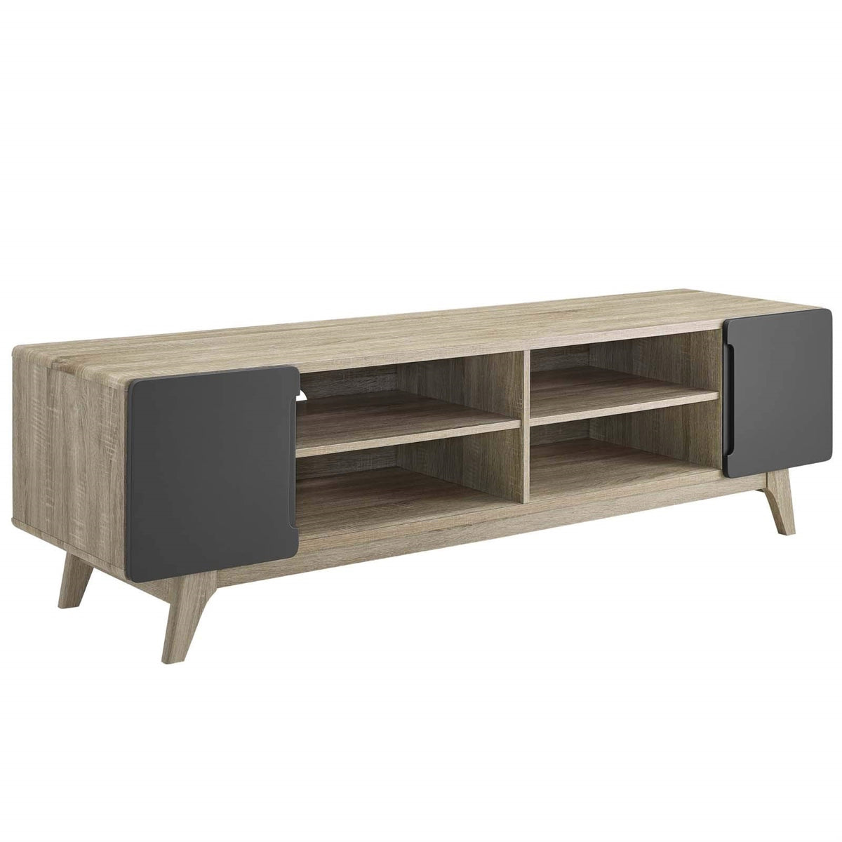 Casafoyer Tread 70' Mid-Century Modern Media Console Entertainment Tv Stand In Natural Gray